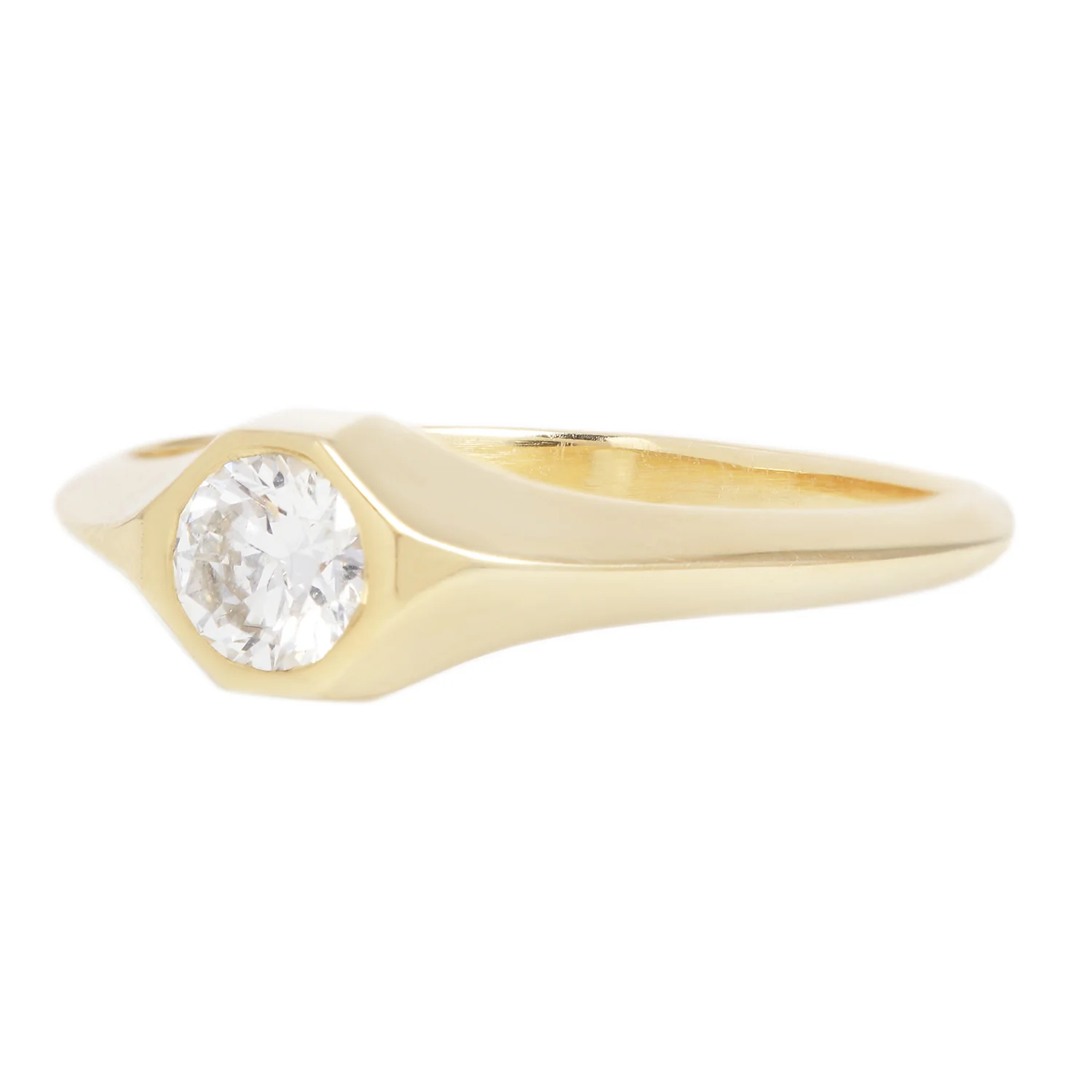Small Round Diamond Signet Ring - Image 3