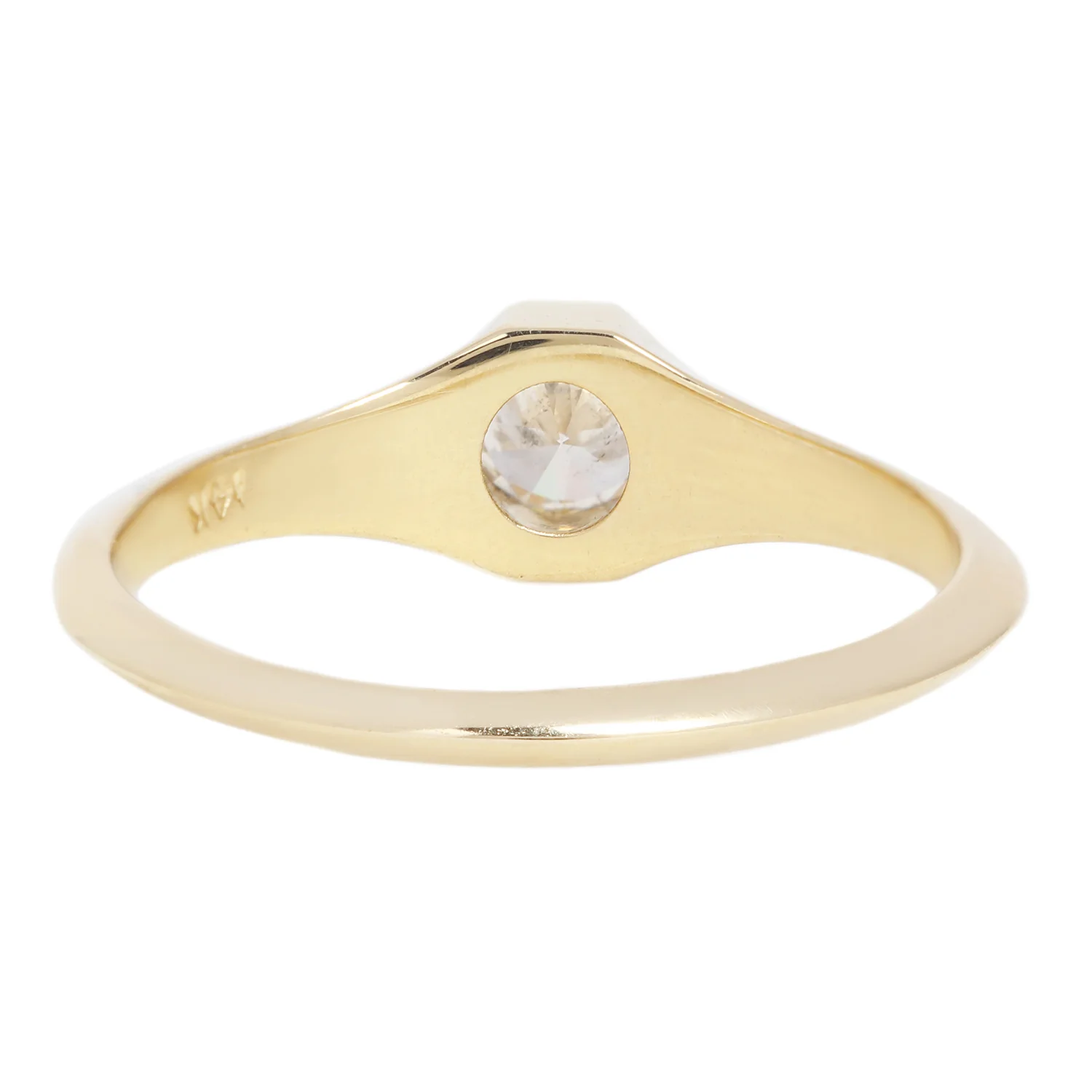 Small Round Diamond Signet Ring - Image 4