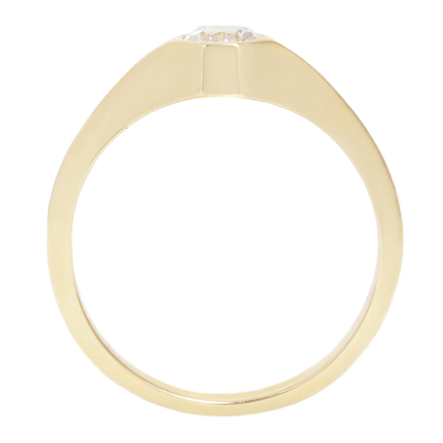 Small Round Diamond Signet Ring - Image 5