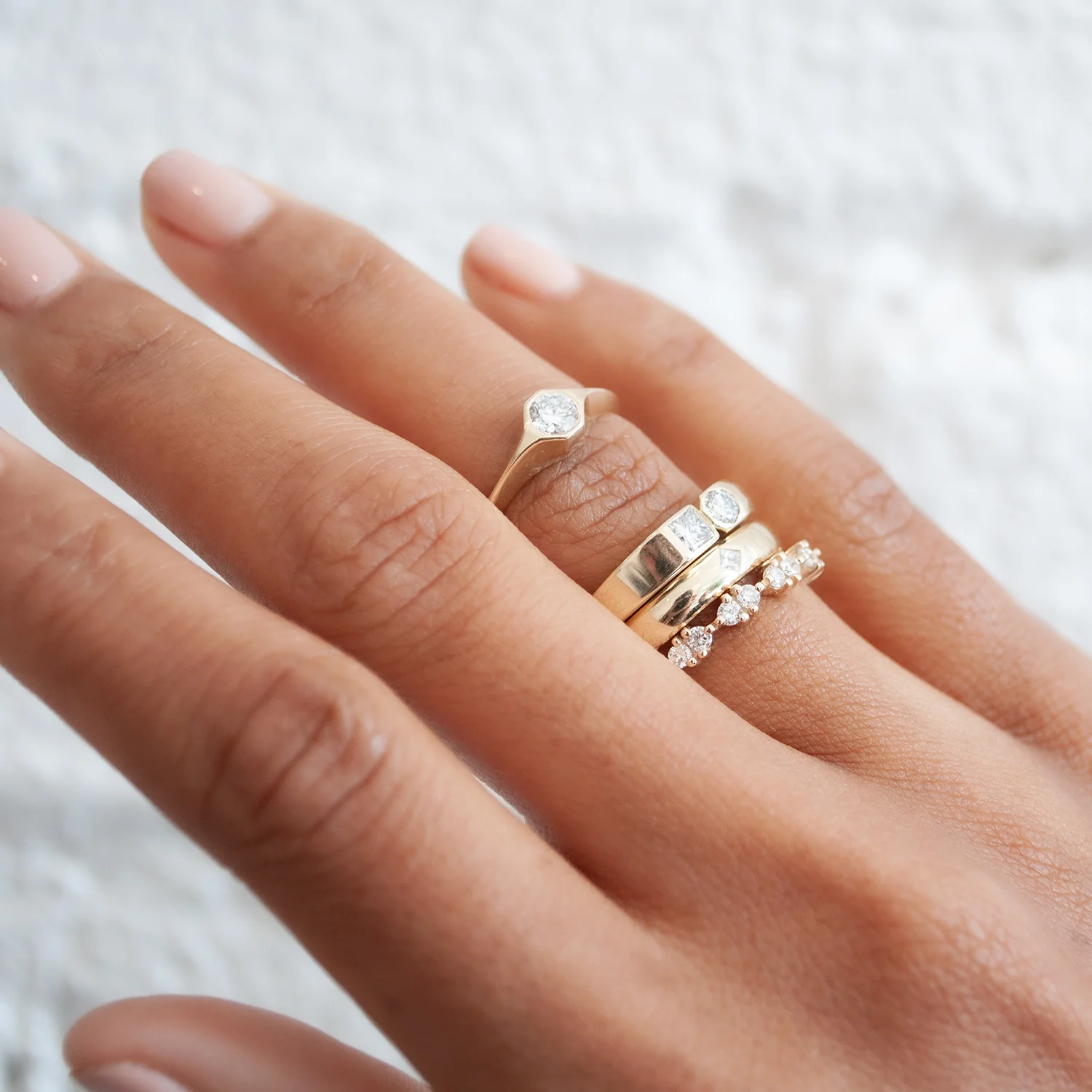 Small Round Diamond Signet Ring - Image 6