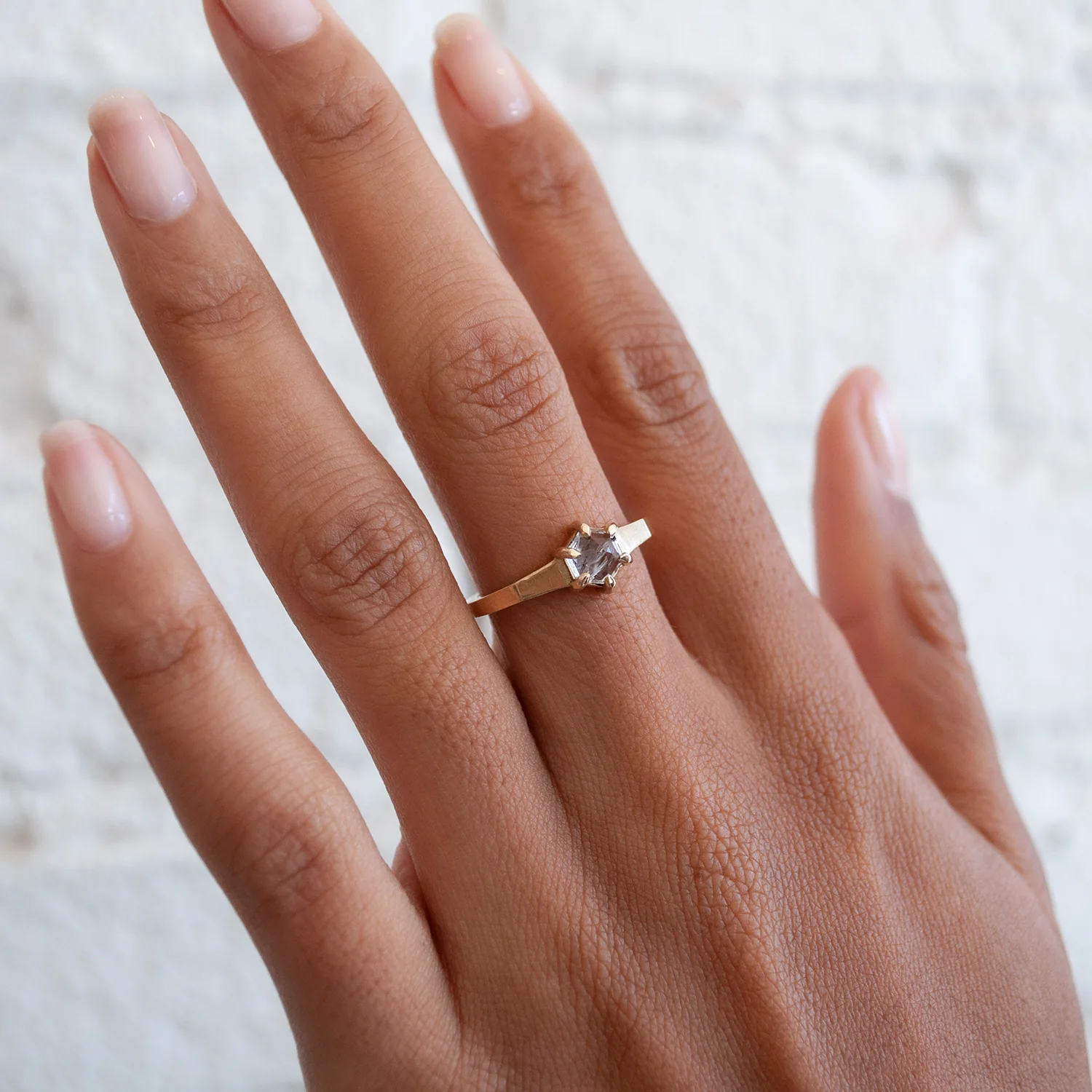 Small Quartz Hexagon Ring - Image 2