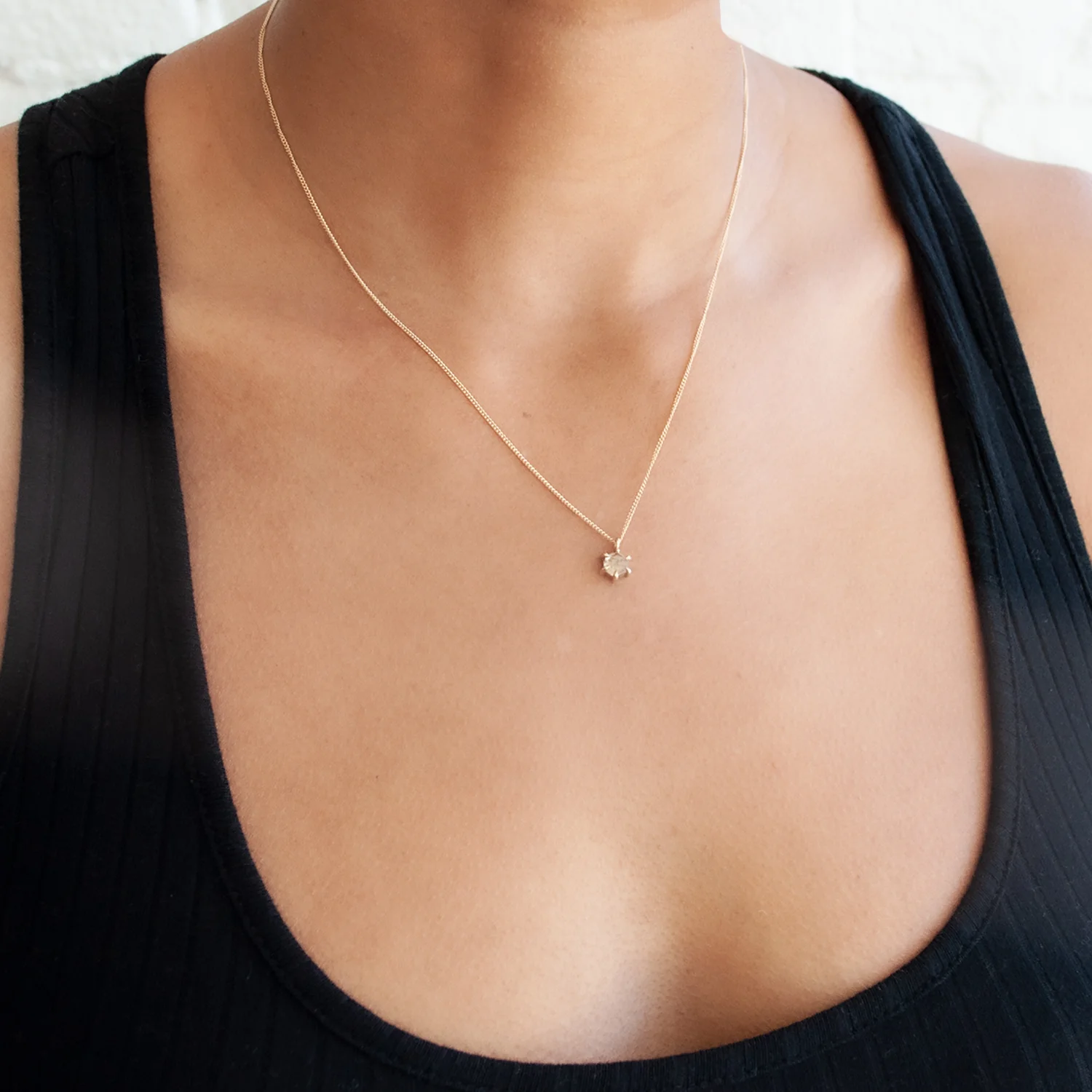 Small Yellow Quartz Hexagon Necklace - Image 2