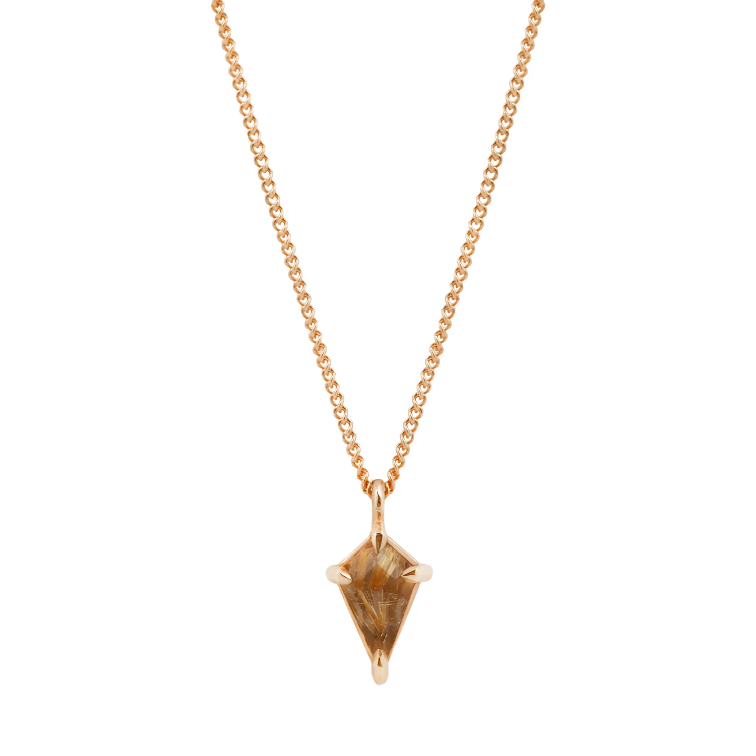 Small Yellow Quartz Kite Necklace