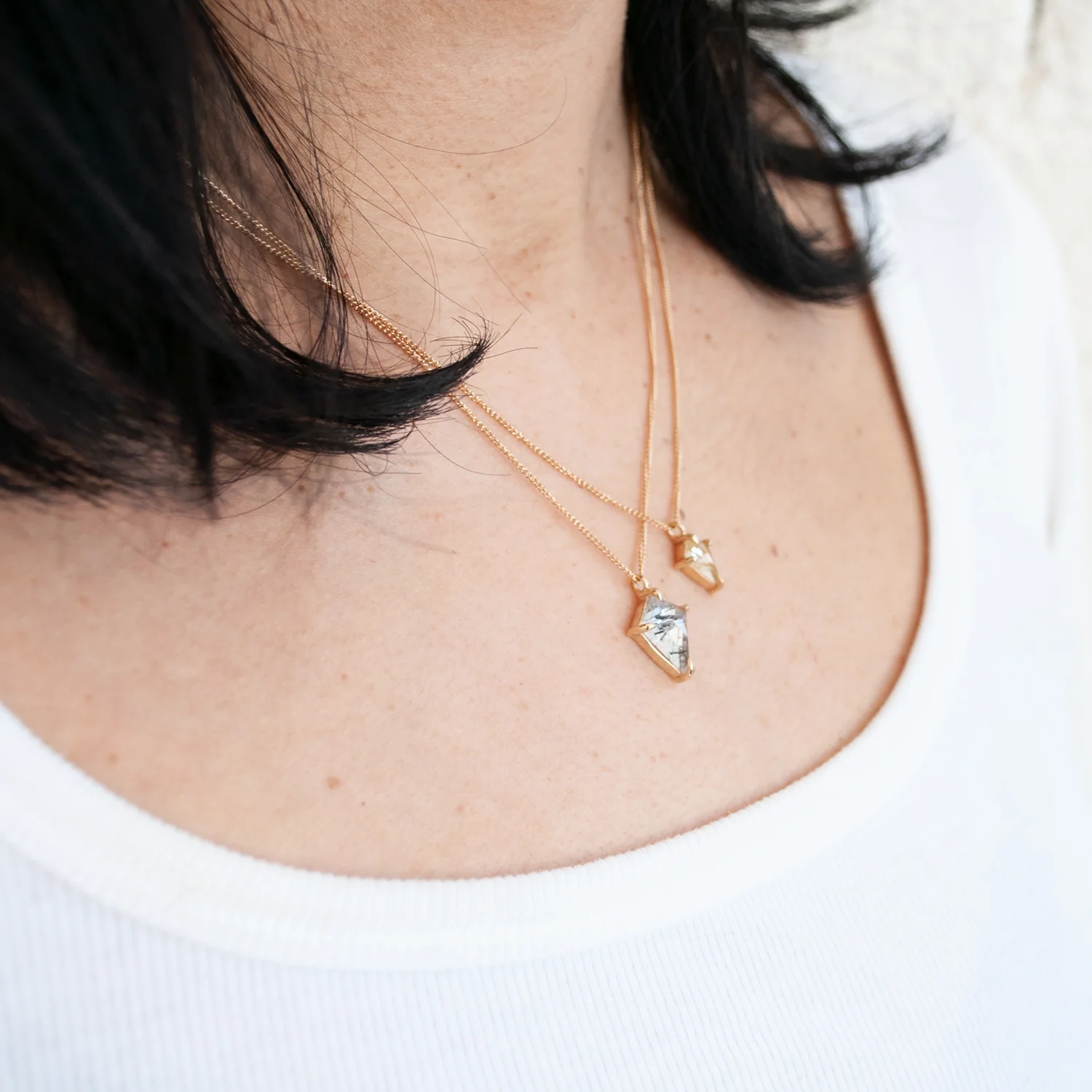 Small Yellow Quartz Kite Necklace - Image 2