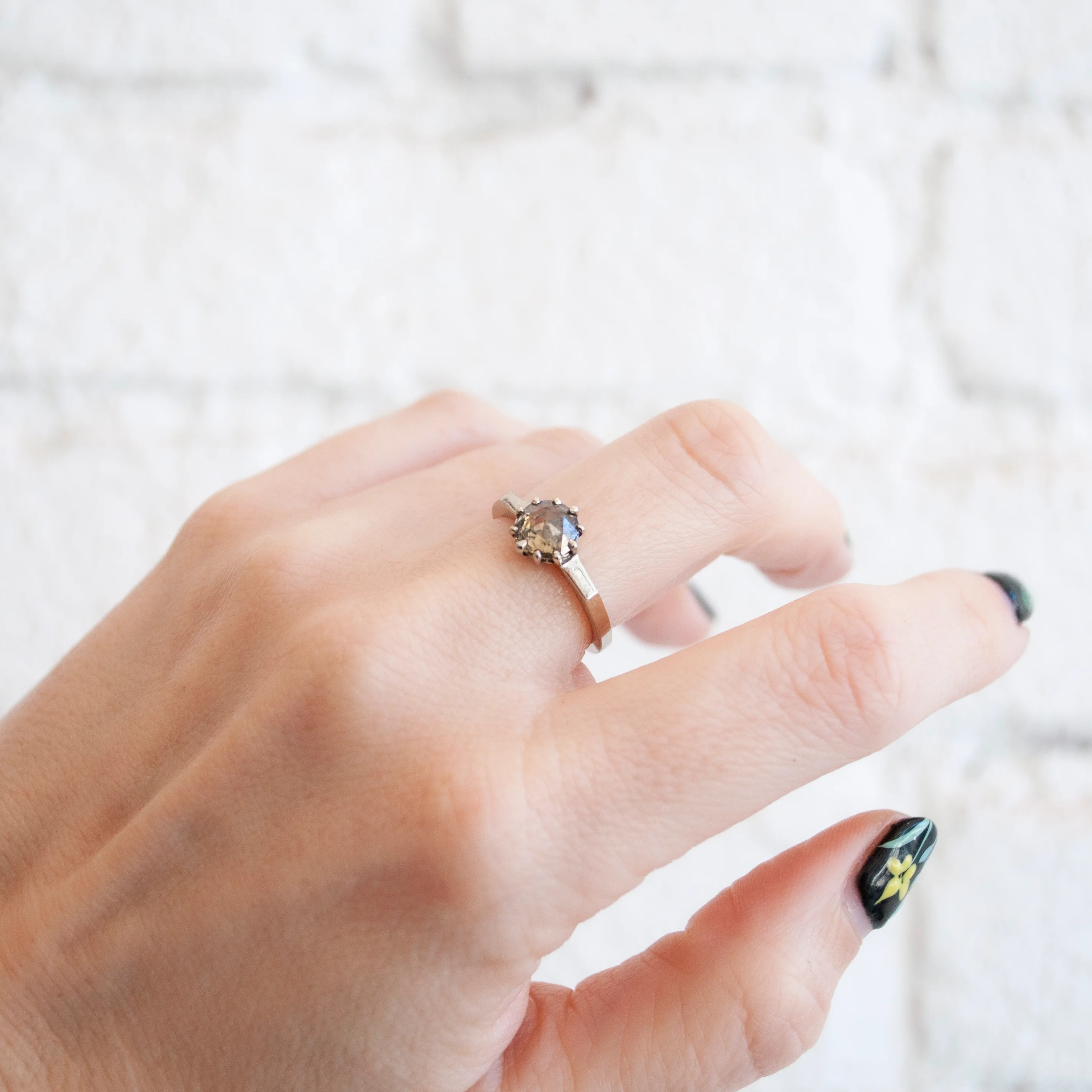 Smoke Diamond Solitaire Ring - Image 2