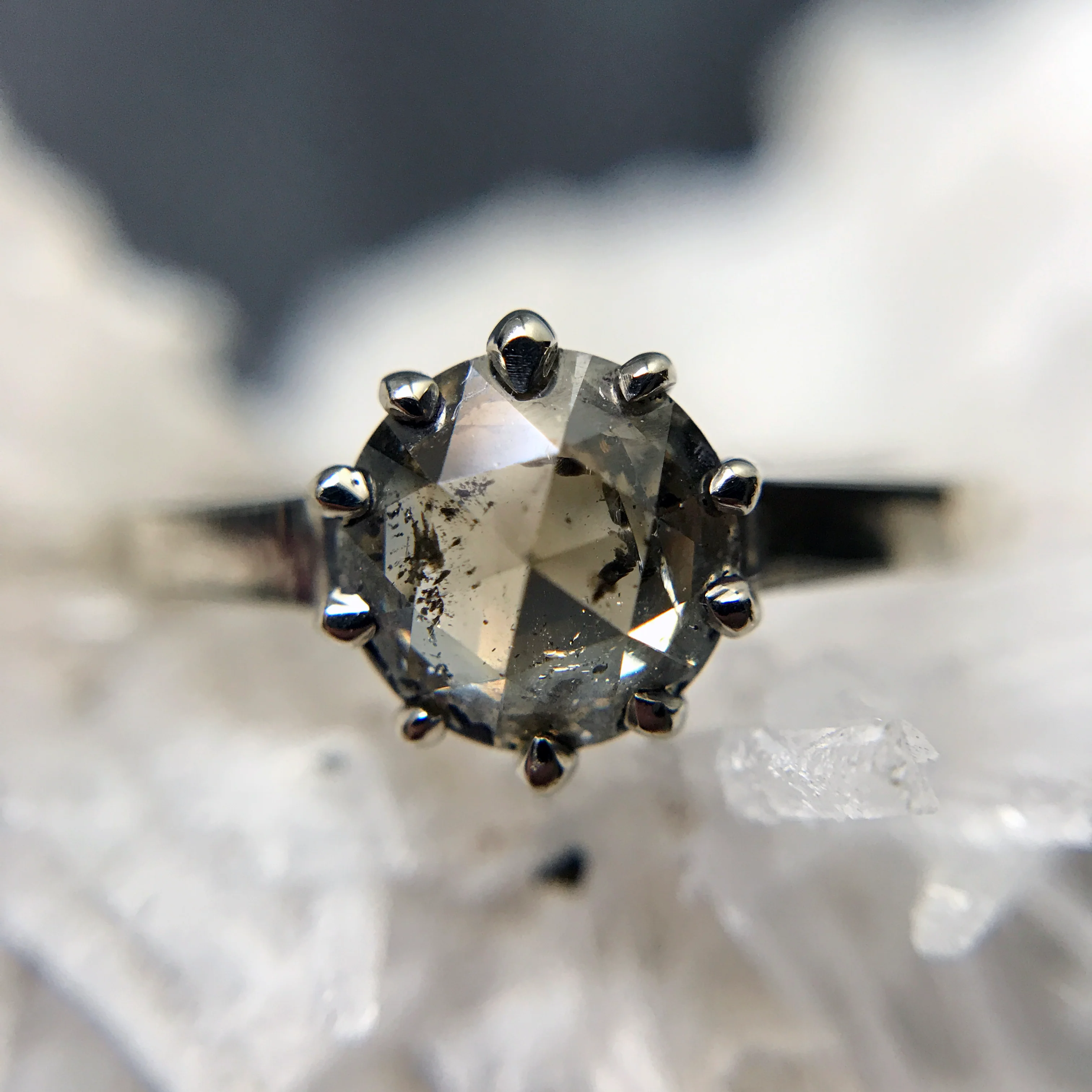 Smoke Diamond Solitaire Ring - Image 4