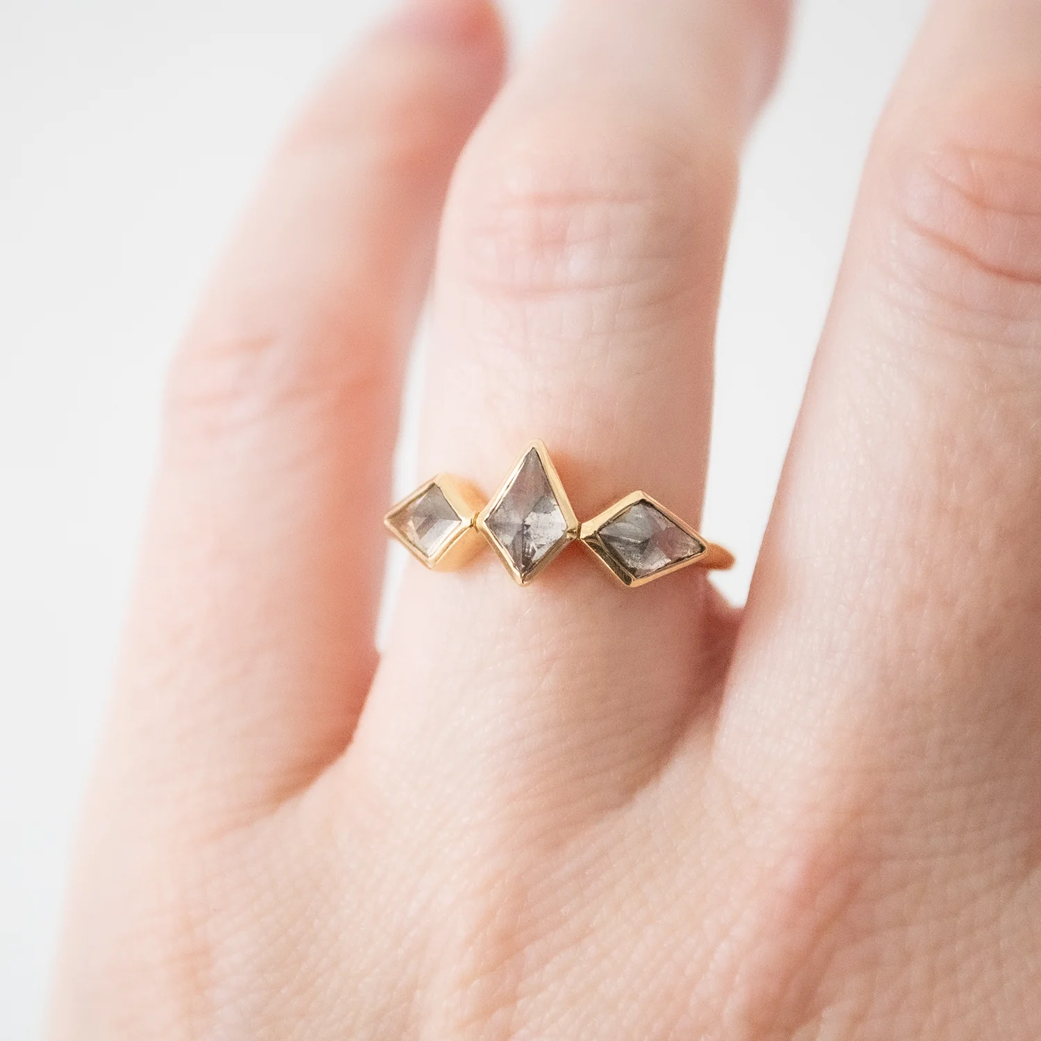 Smoky Diamond Kite Ring - Image 2