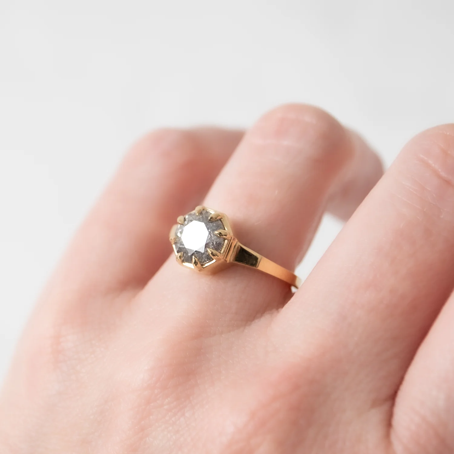 Smoky Diamond Octagon Ring - Image 6