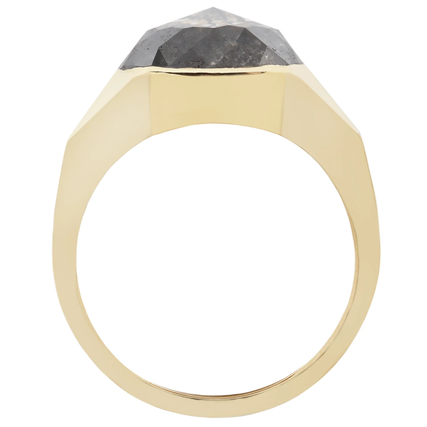 Speckled Diamond Oval Signet Ring - Image 5