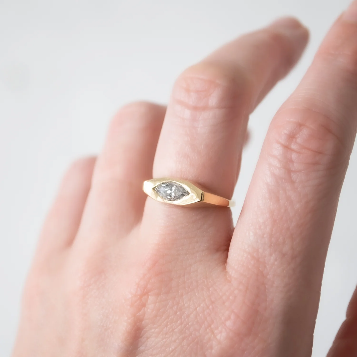 Speckled Eye Marquise Signet Ring - Image 2