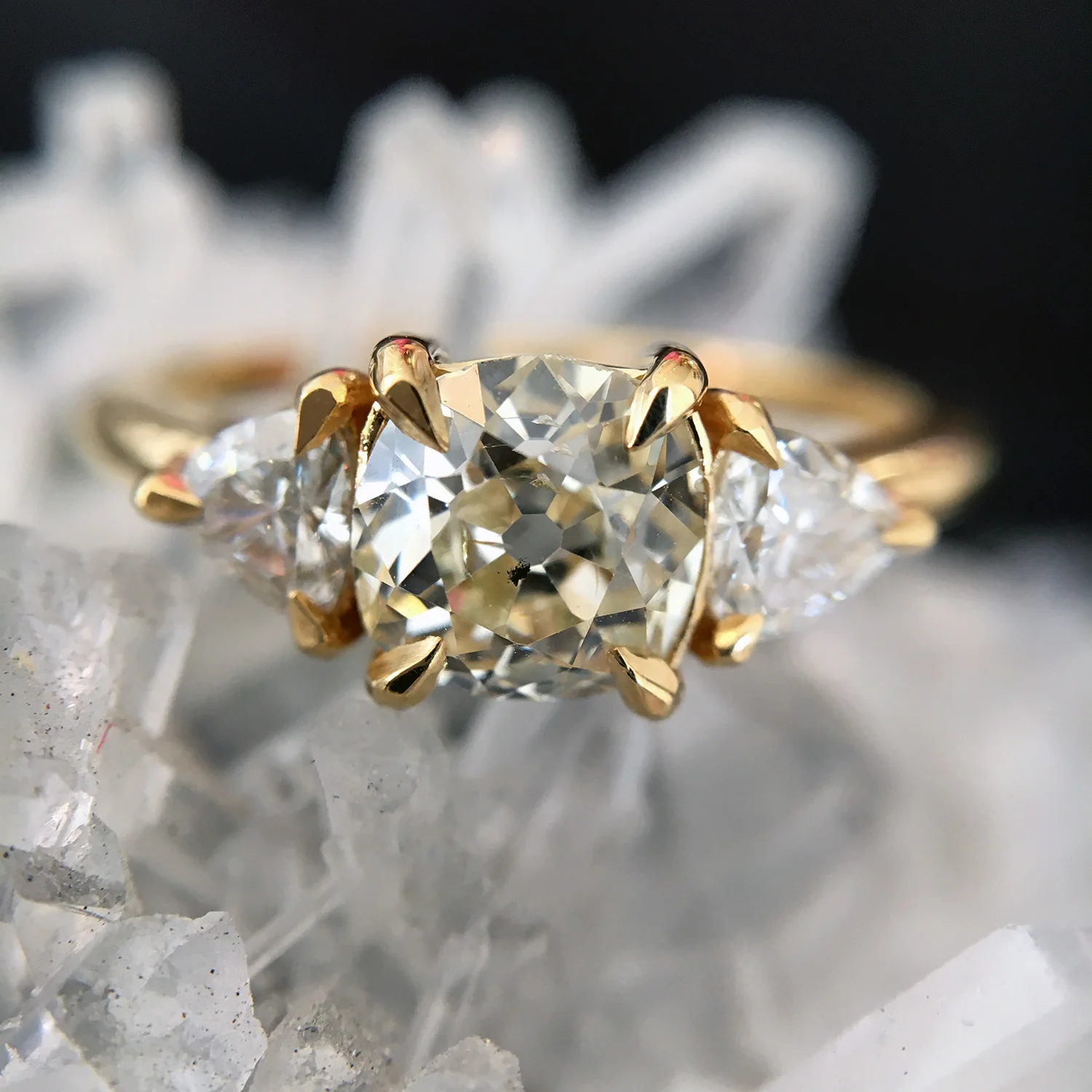 Spring Snowfall Three Stone Ring - Image 7