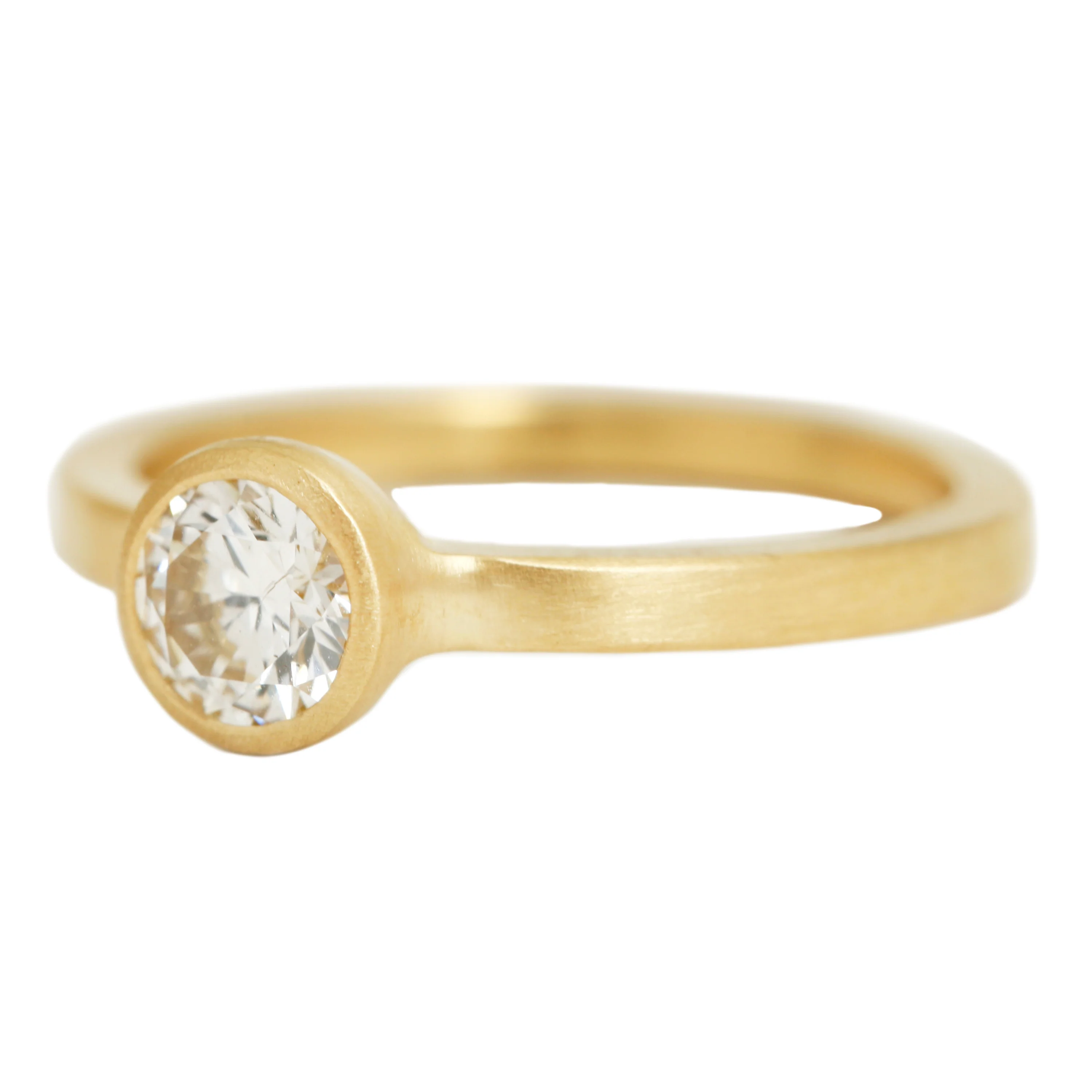 Square Band White Diamond Solitaire - Image 3