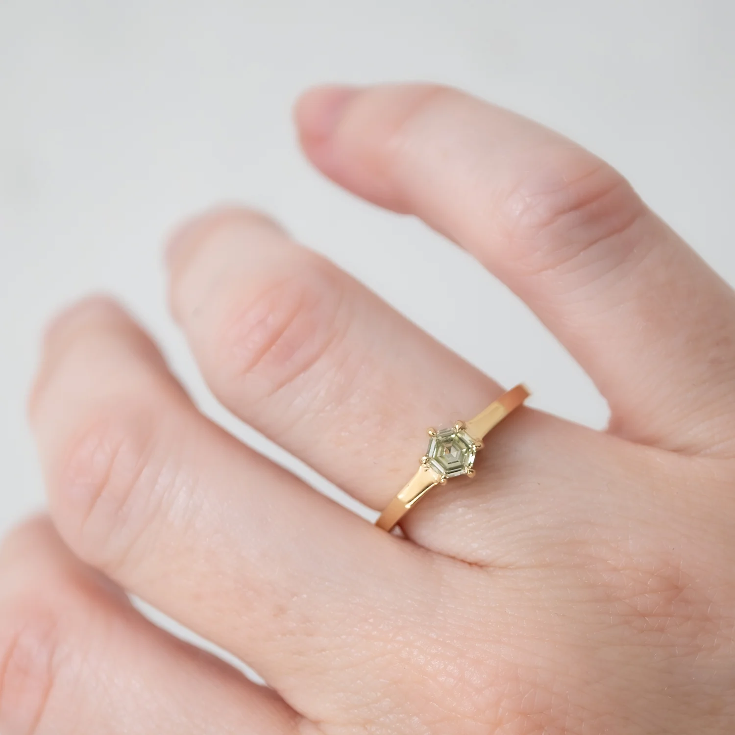 Step Cut Hexagon Diamond Ring - Image 2