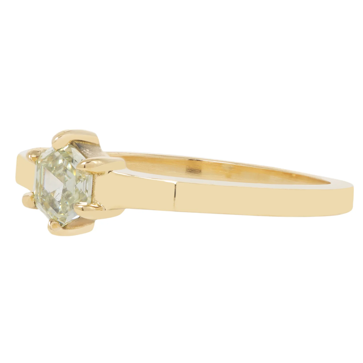 Step Cut Hexagon Diamond Ring - Image 3
