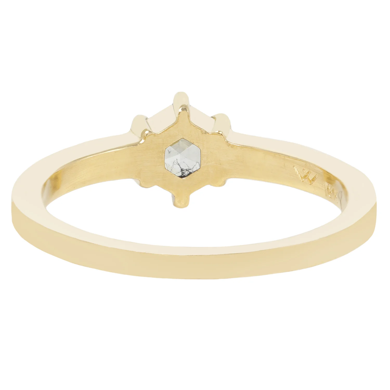 Step Cut Hexagon Diamond Ring - Image 4