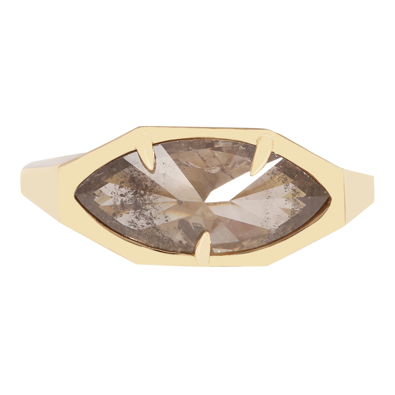 Stormy Diamond Marquise Signet Ring