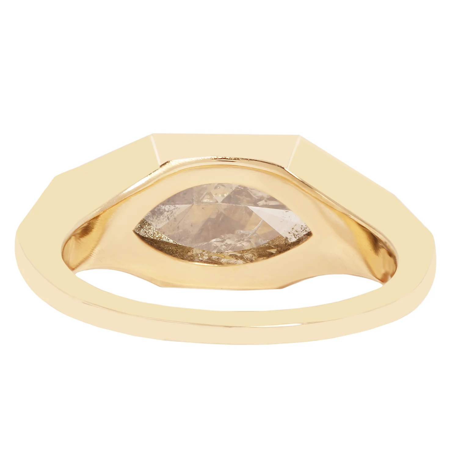 Stormy Diamond Marquise Signet Ring - Image 4