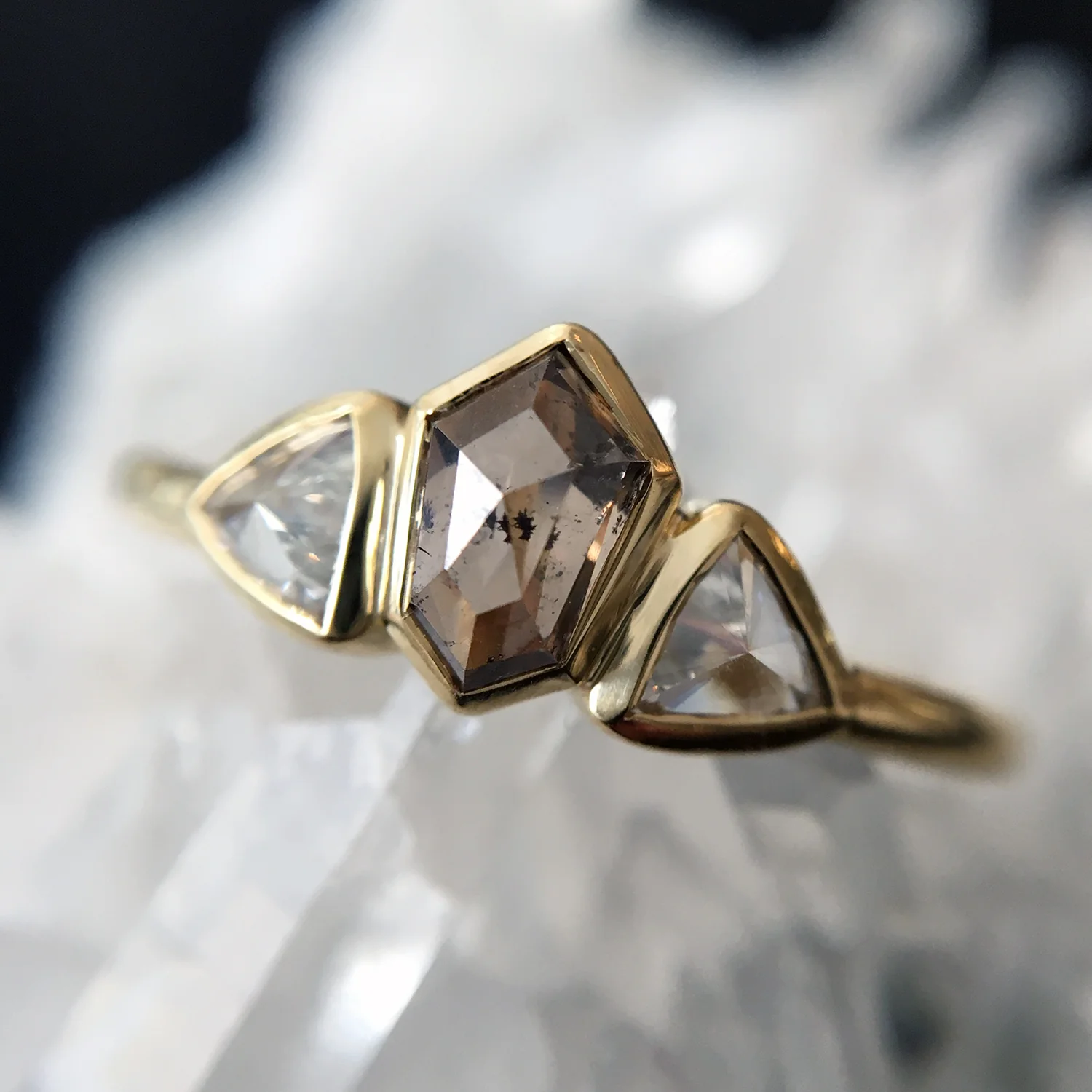 Sunlit Path Three Stone Ring - Image 5