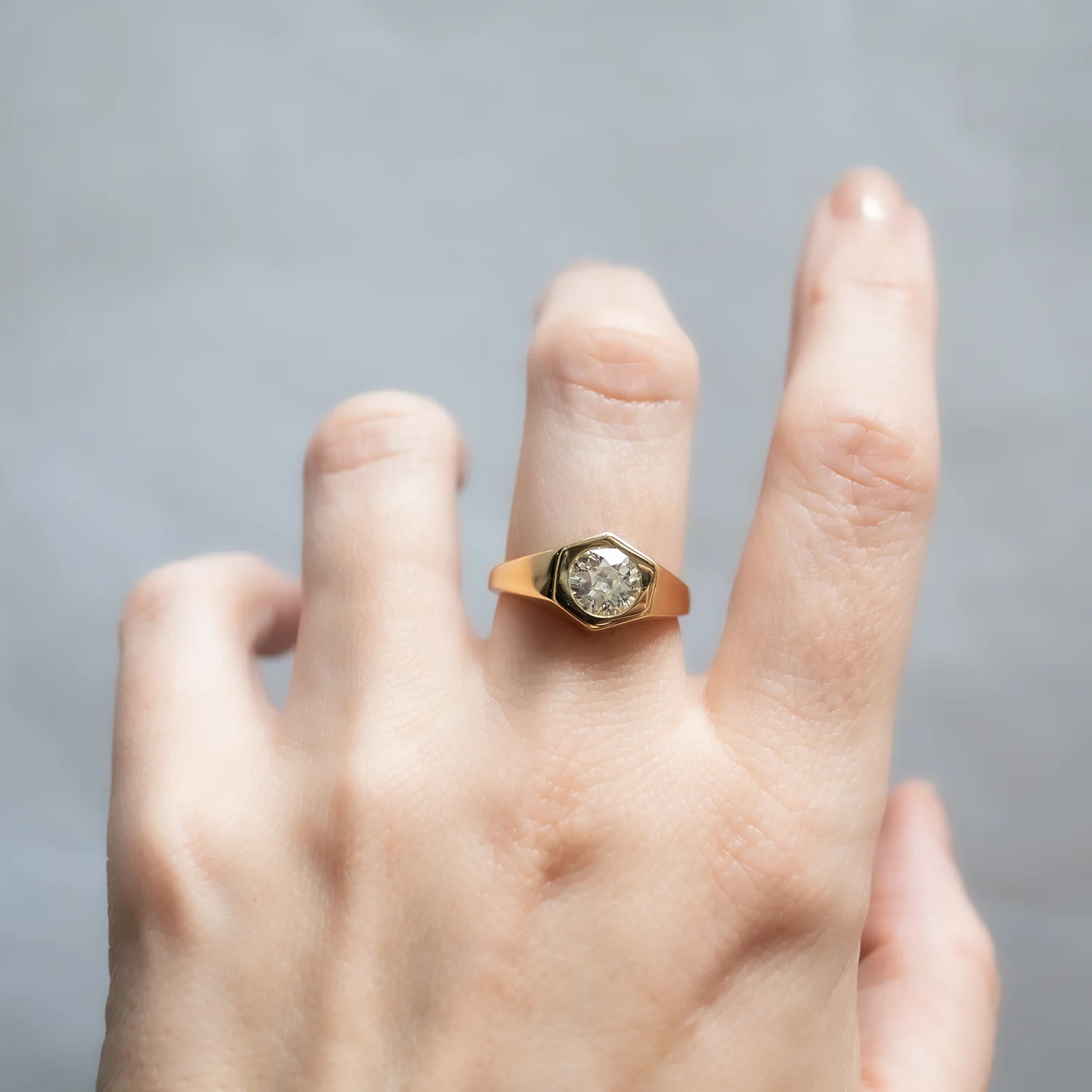 Supernova Diamond Signet Ring - Image 2