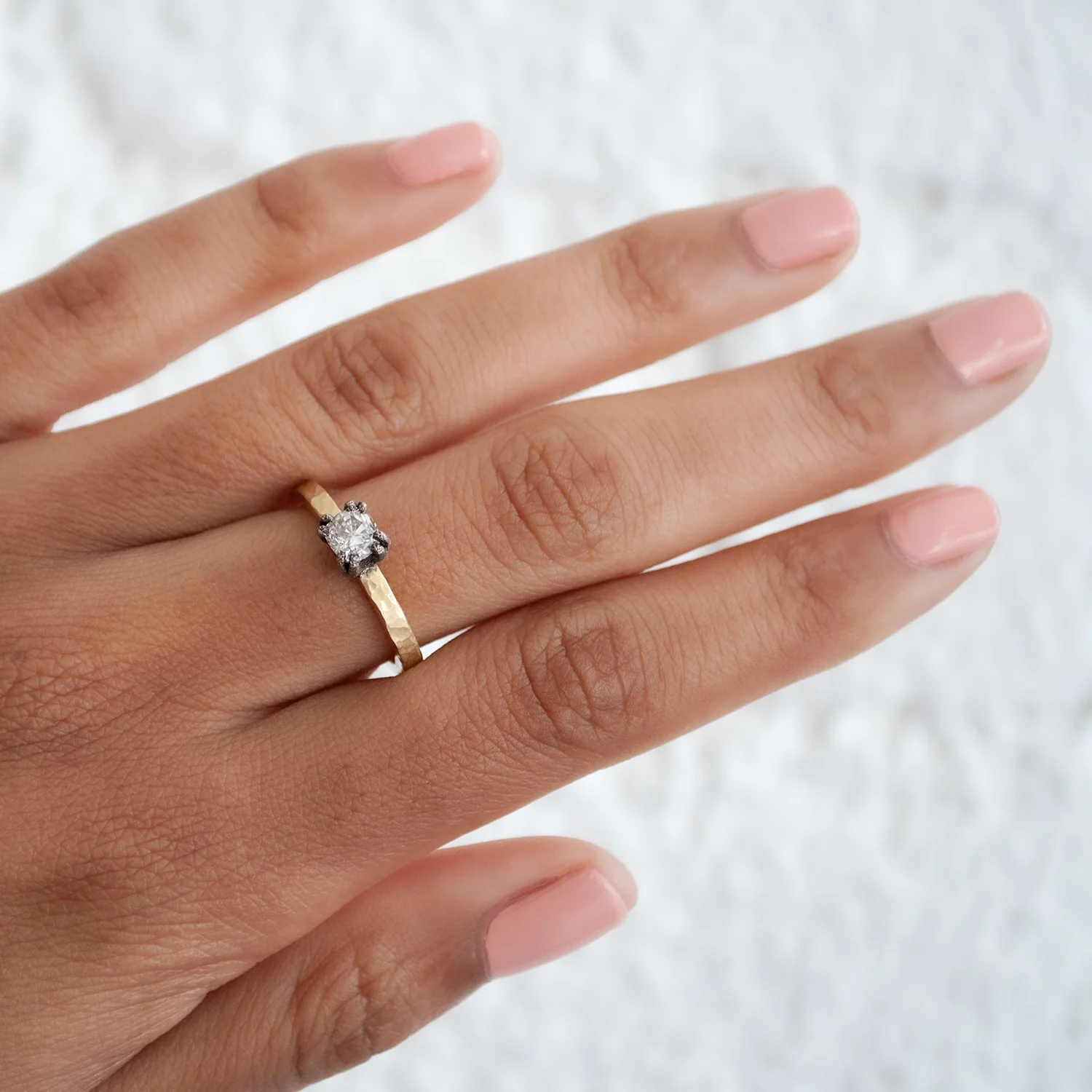 Square Diamond Solitaire Ring - Image 2