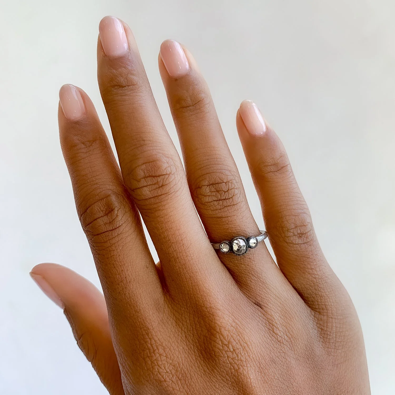 Three Diamond Bezel Ring - Image 2