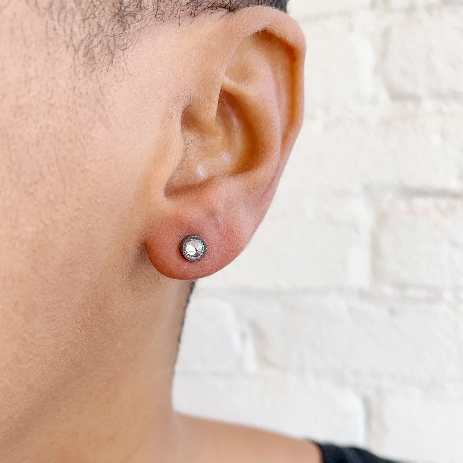 Pointed White Diamond Studs - Image 2
