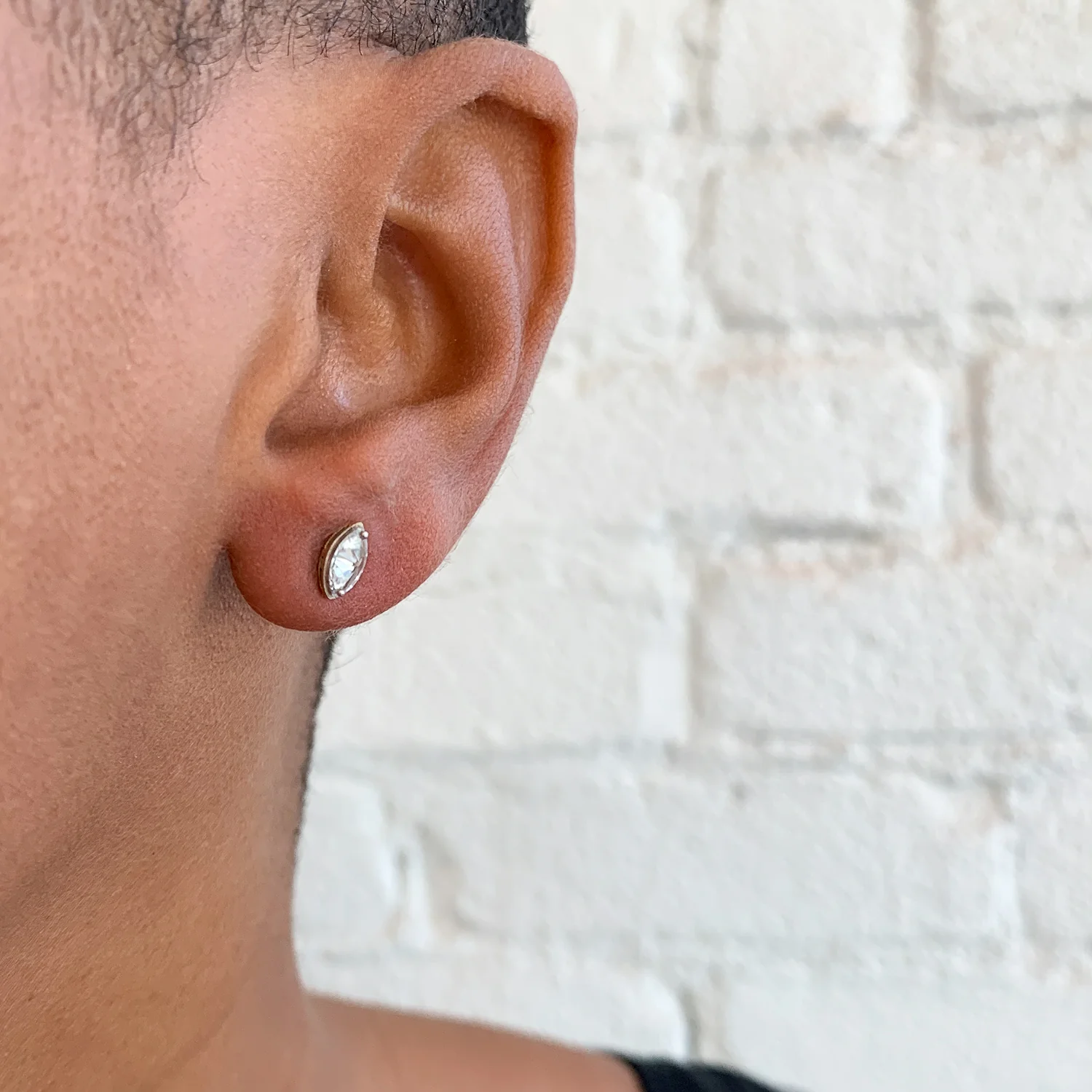 Inverted Marquise Diamond Studs - Image 2