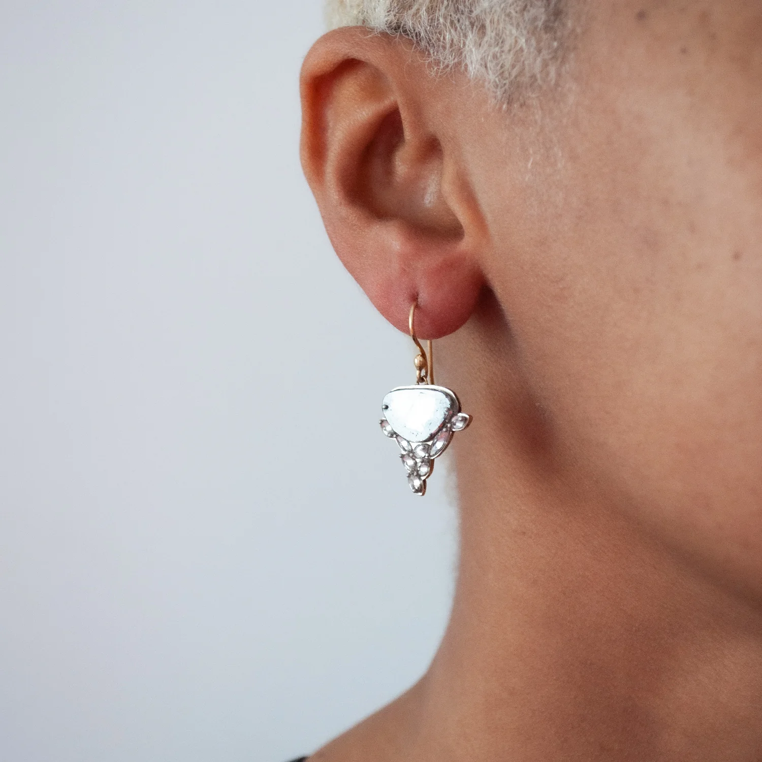 Diamond Slice Drop Earrings - Image 2