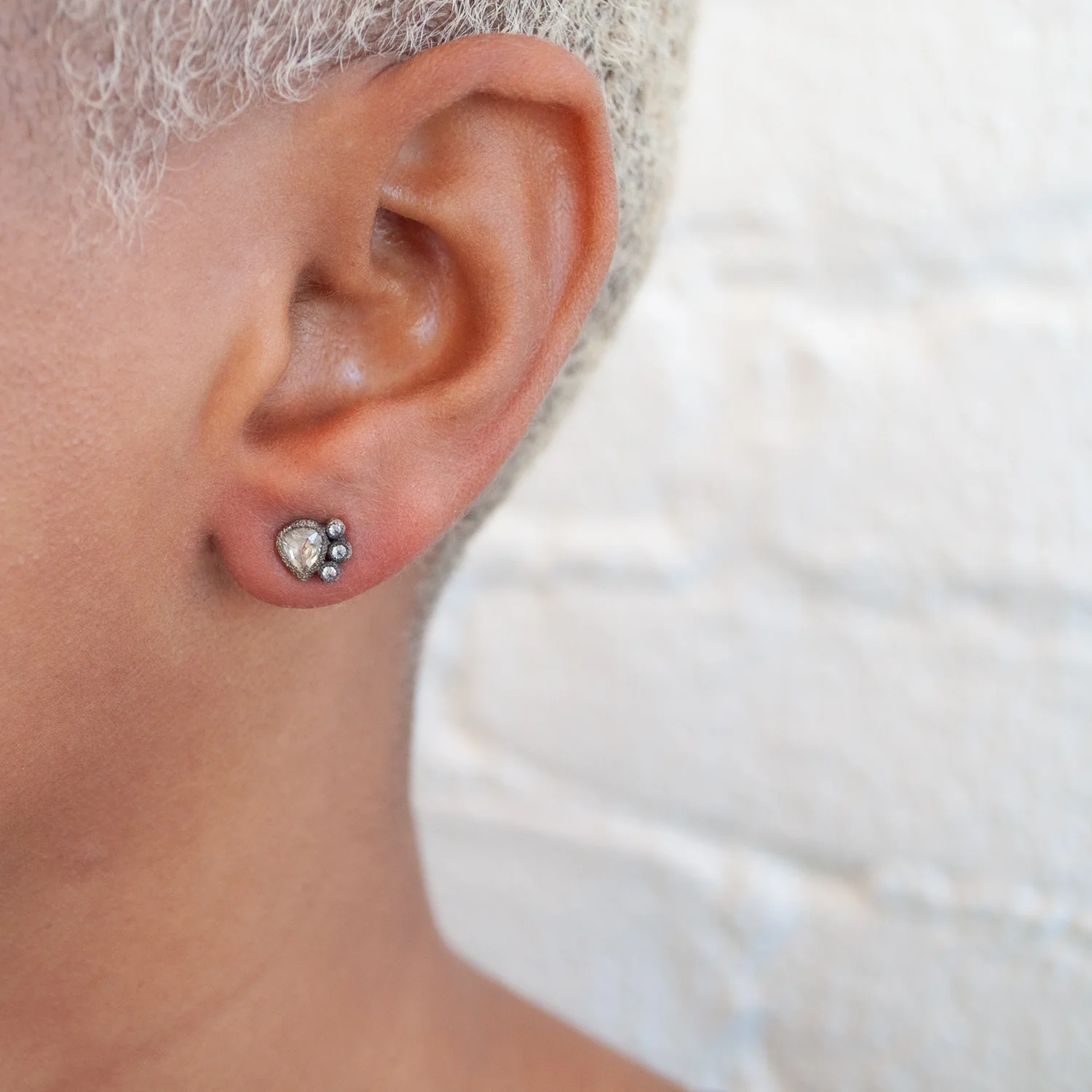 Four Diamond Earrings - Image 2