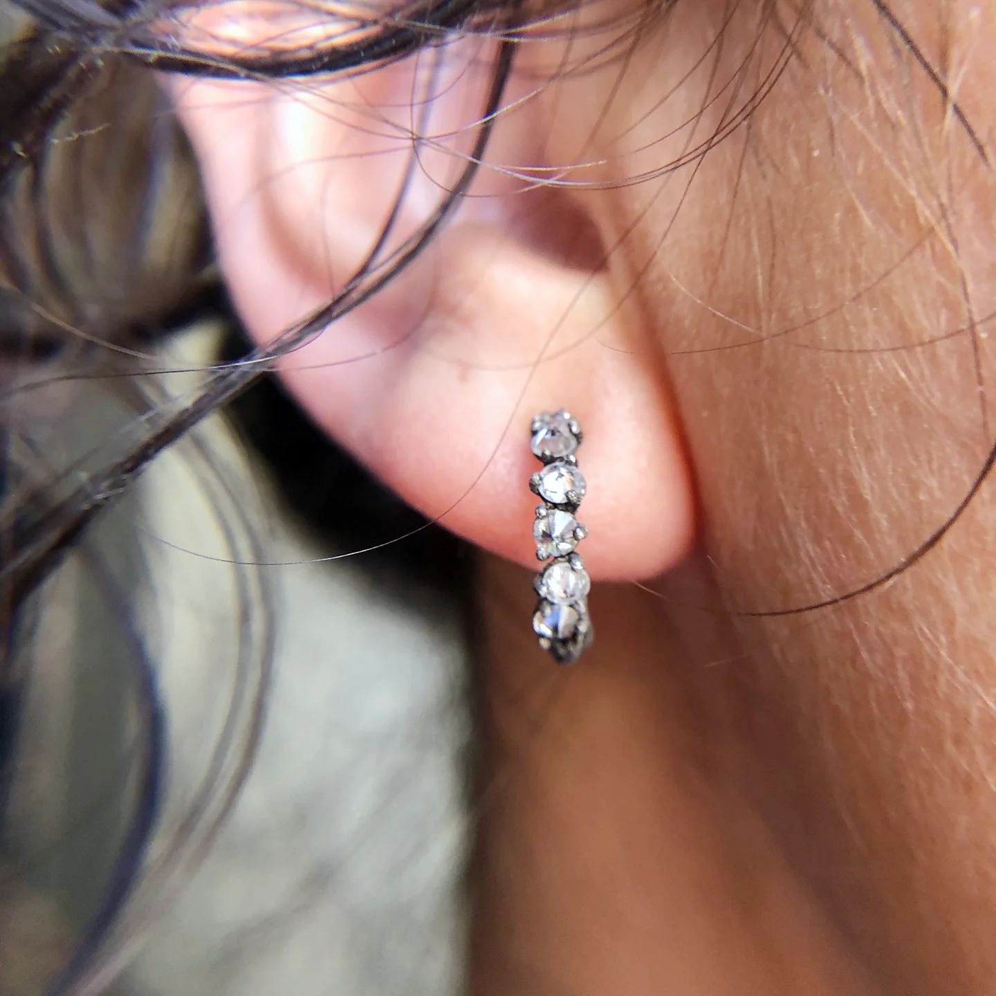 Diamond Cluster Hoops - Image 3