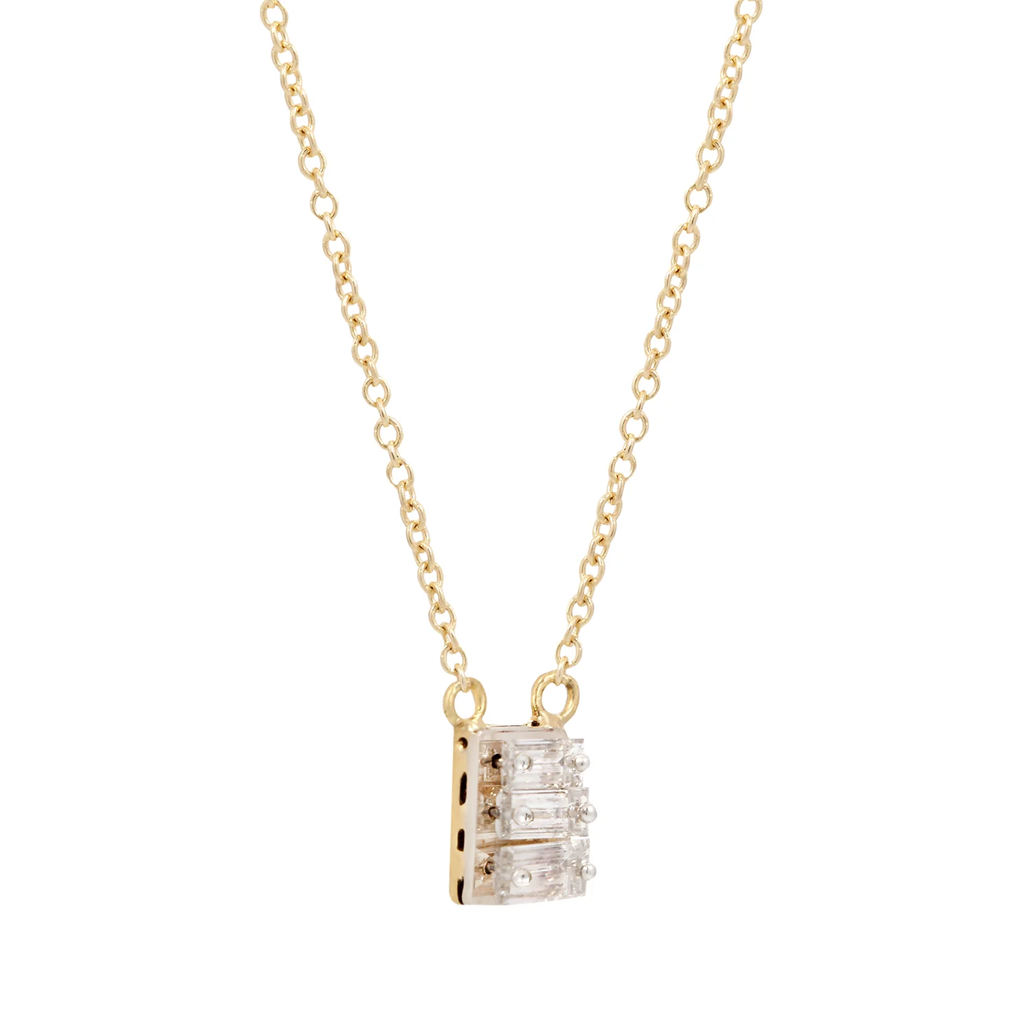 Triple Baguette Diamond Necklace - Image 3