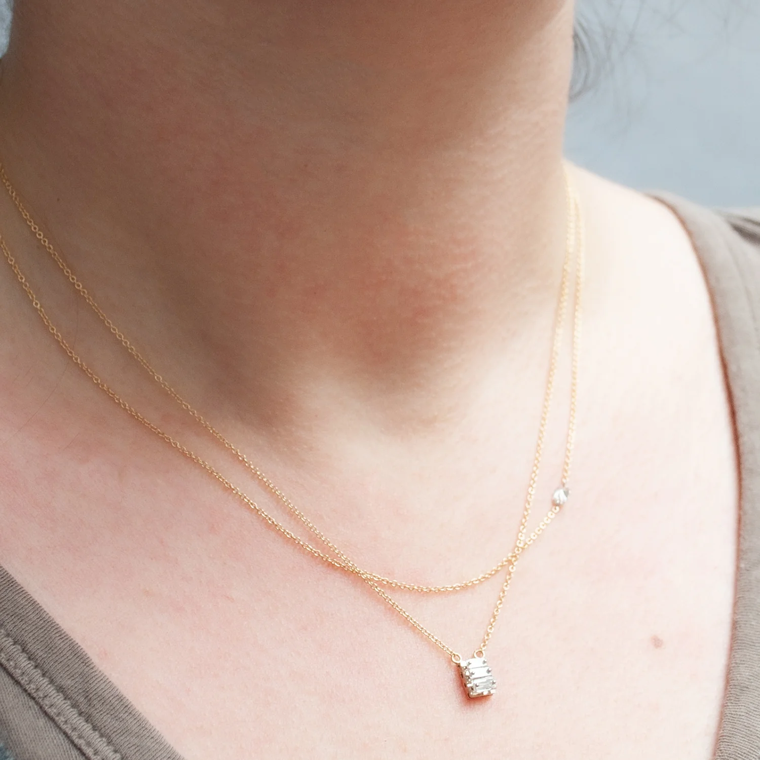Triple Baguette Diamond Necklace - Image 5