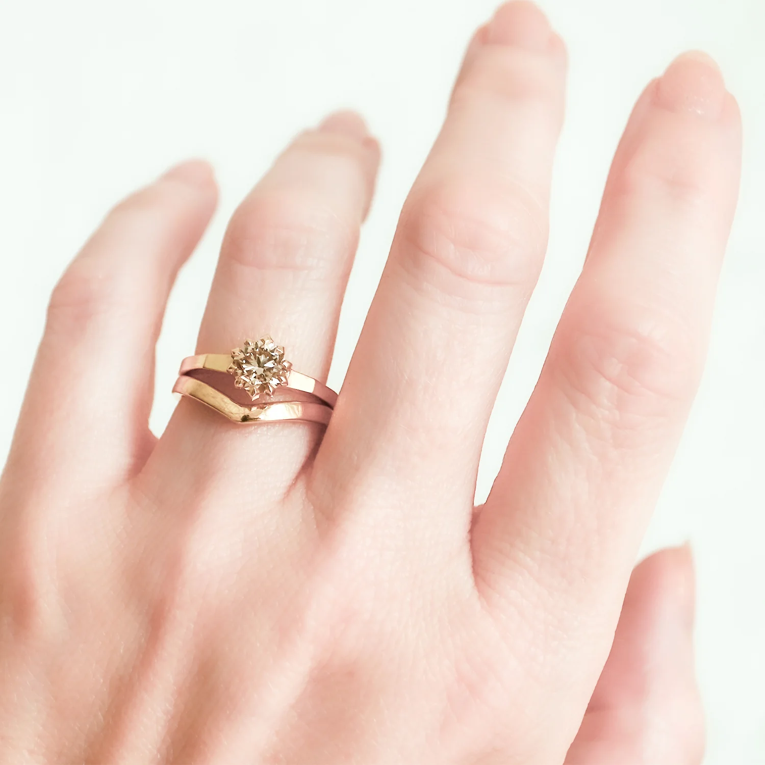 Champagne Diamond Soirée Ring - Image 7