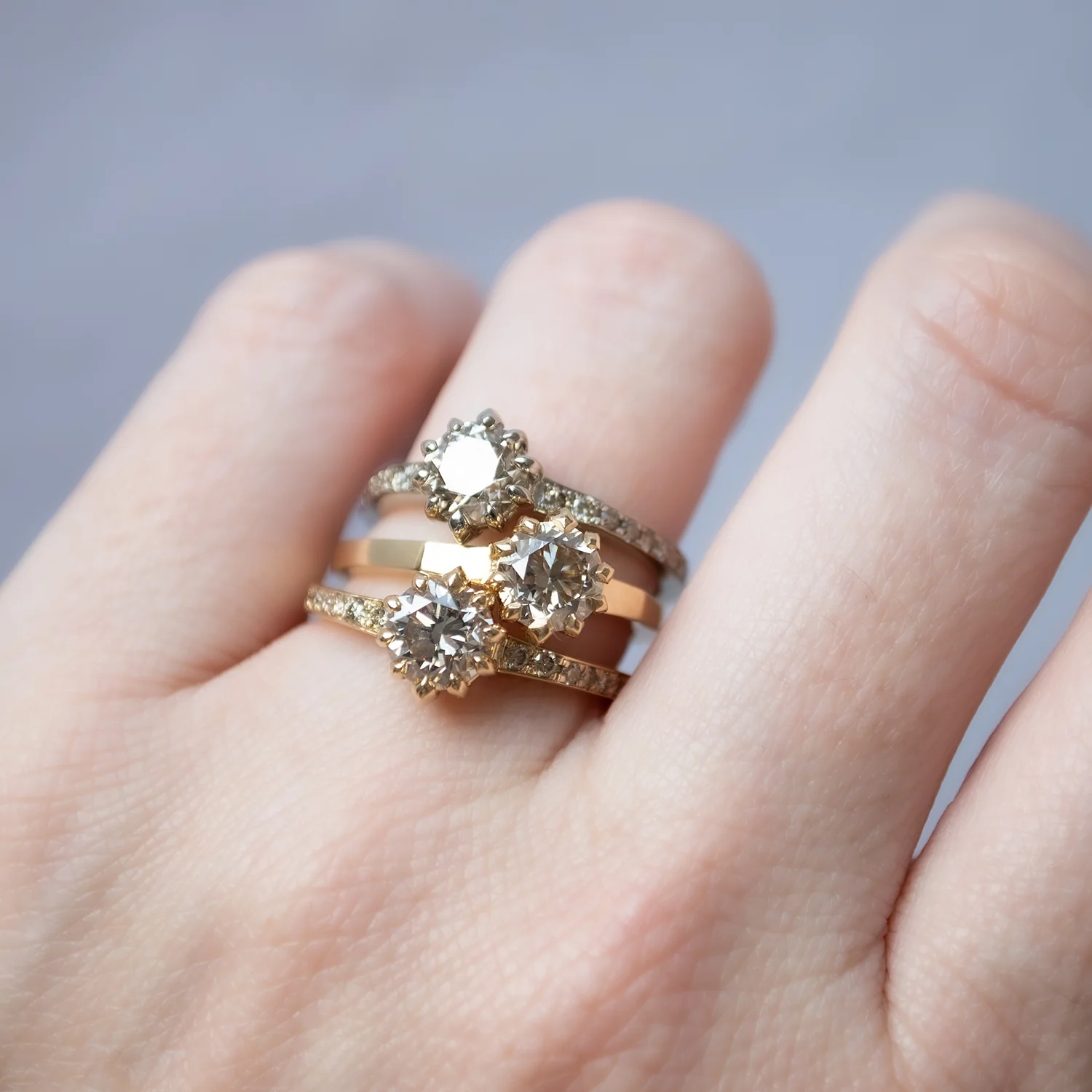 Champagne Diamond Soirée Ring - Image 9