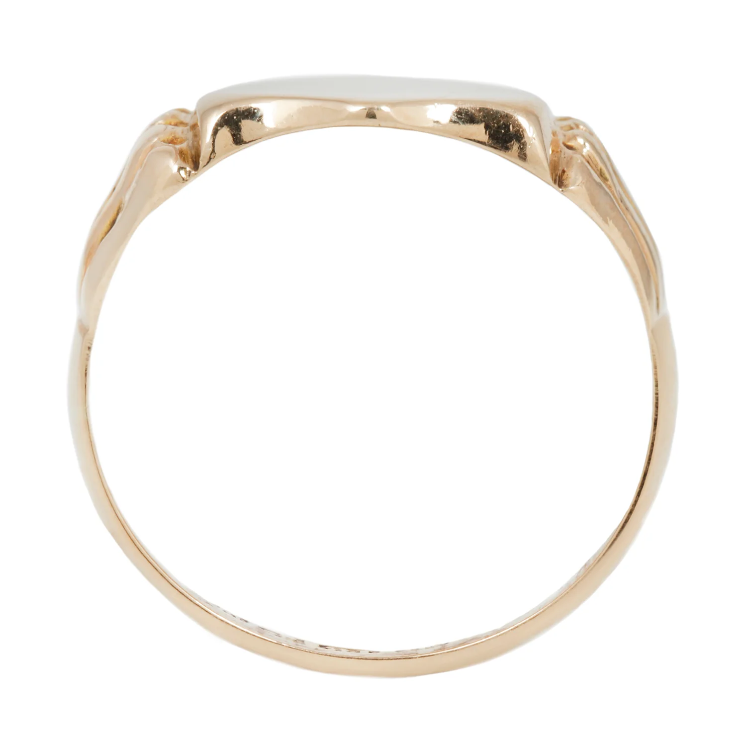Textured Shoulder Shield Signet Ring - Image 4