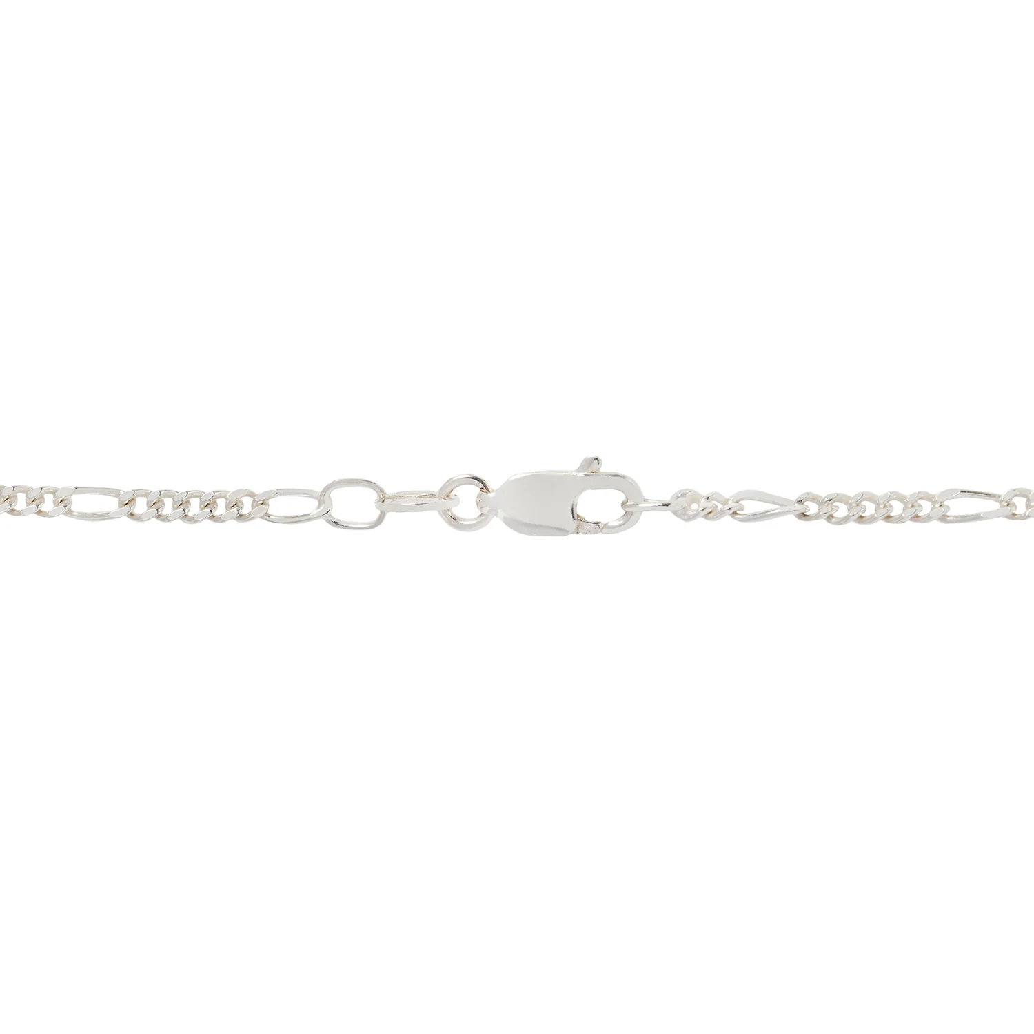 Thin Diamond-Cut Silver Figaro Necklace - Image 2