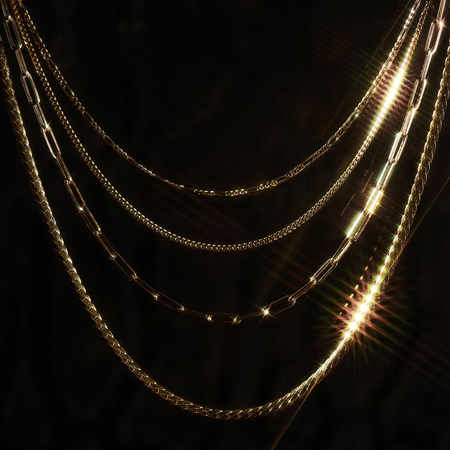 Thin Gold Figaro Necklace - Image 6