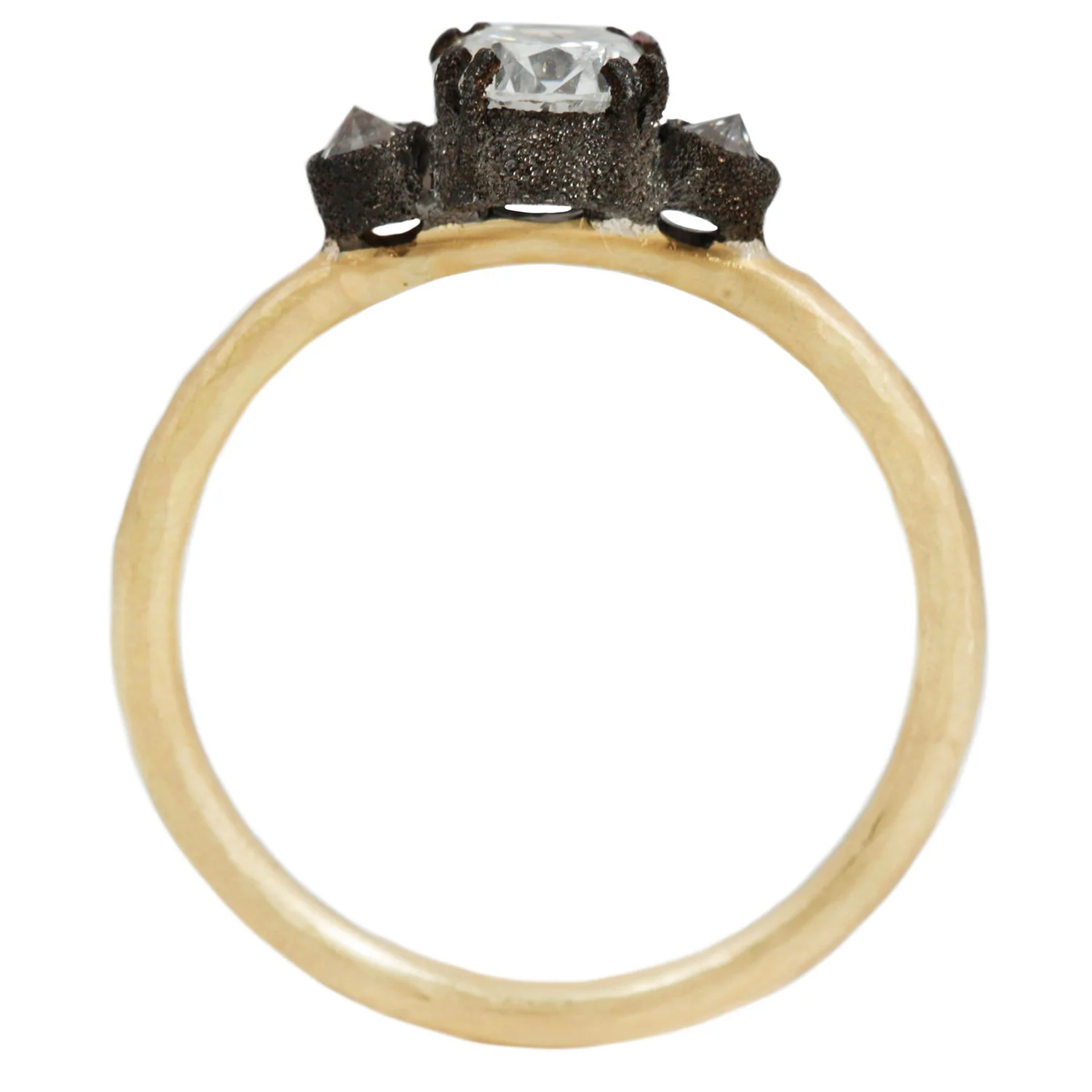 Three Diamond Tidal Cushion Ring - Image 4
