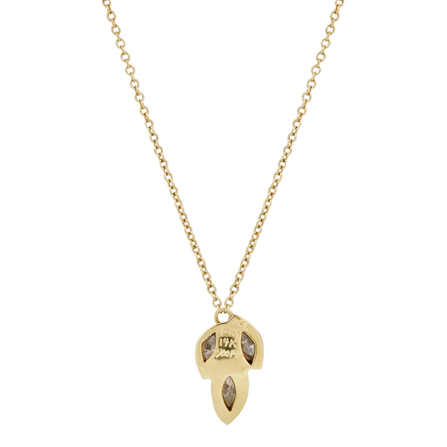 Three Marquise Diamond Necklace - Image 3