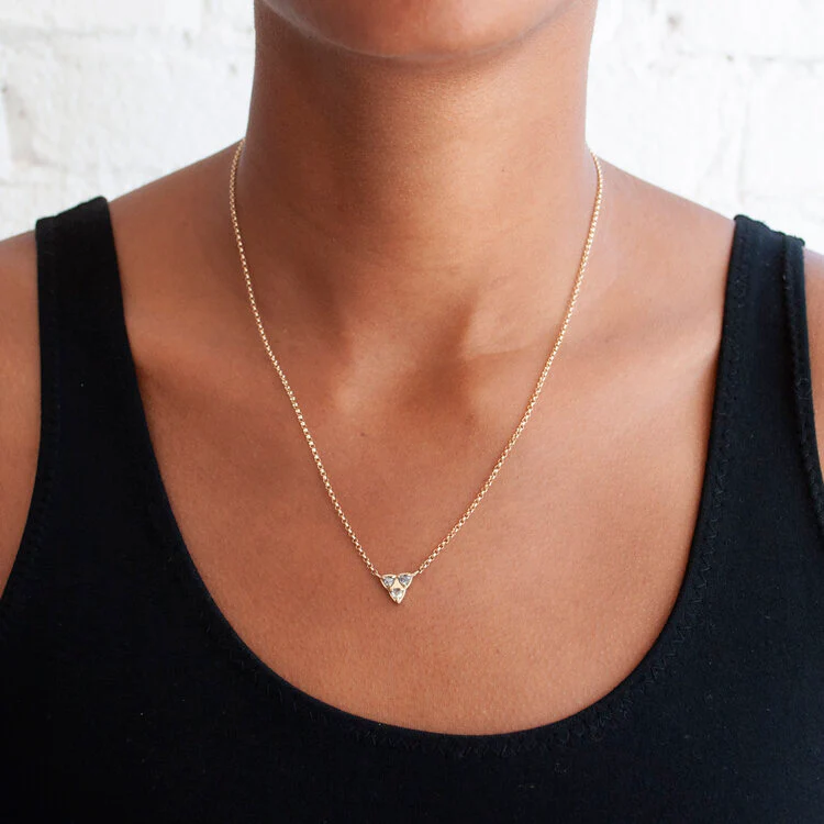 Three Triangle Diamond Necklace - Image 2