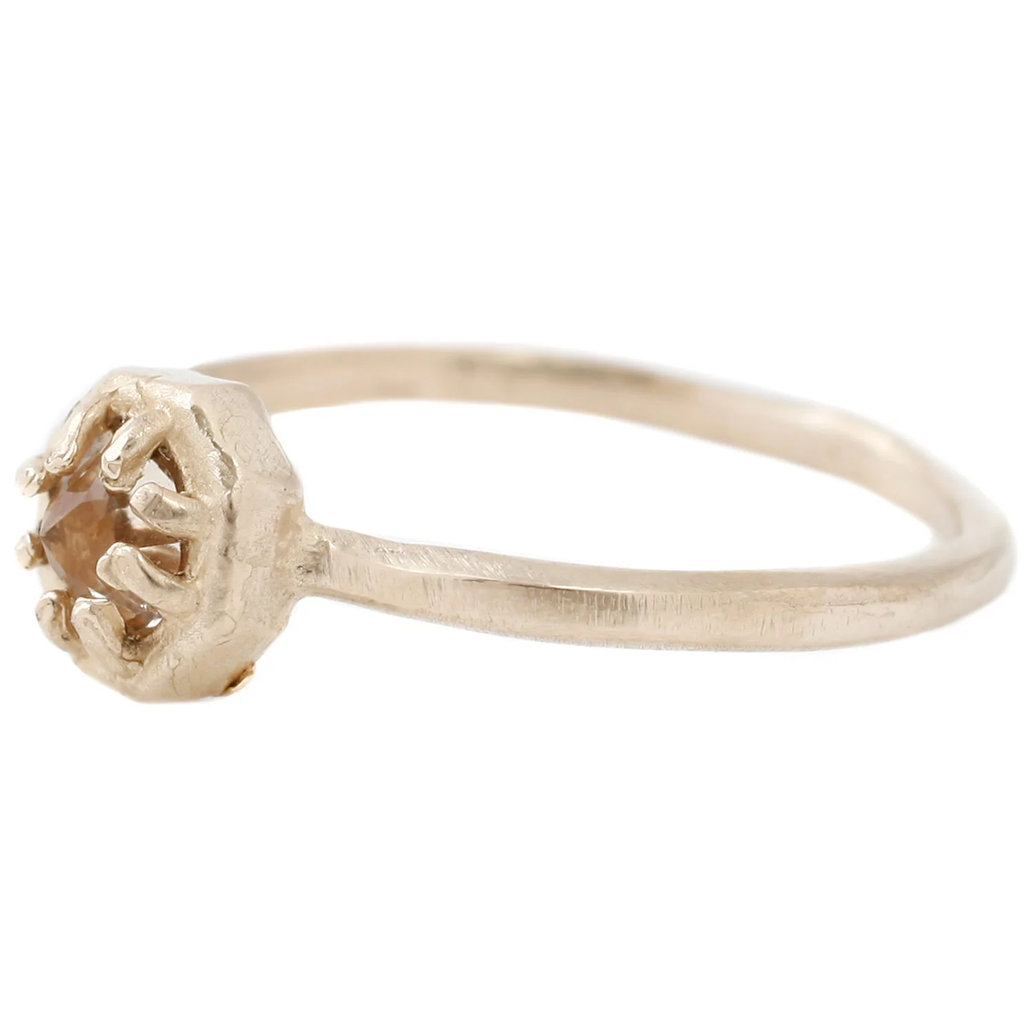 Tiny Champagne Quartz Ring - Image 3