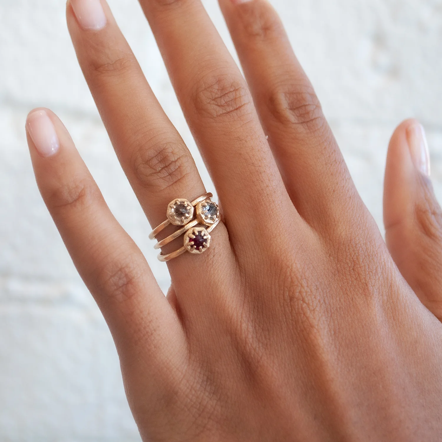 Tiny Champagne Quartz Ring - Image 4