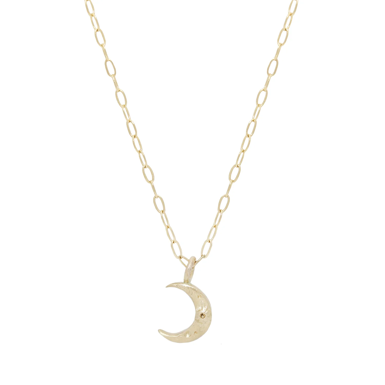 Tiny Gold Crescent Moon Necklace