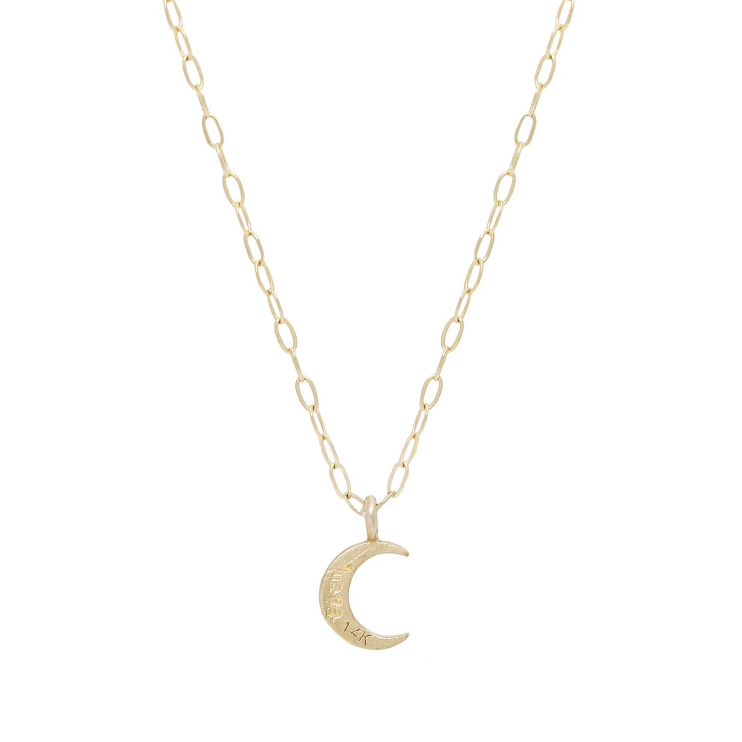 Tiny Gold Crescent Moon Necklace - Image 3