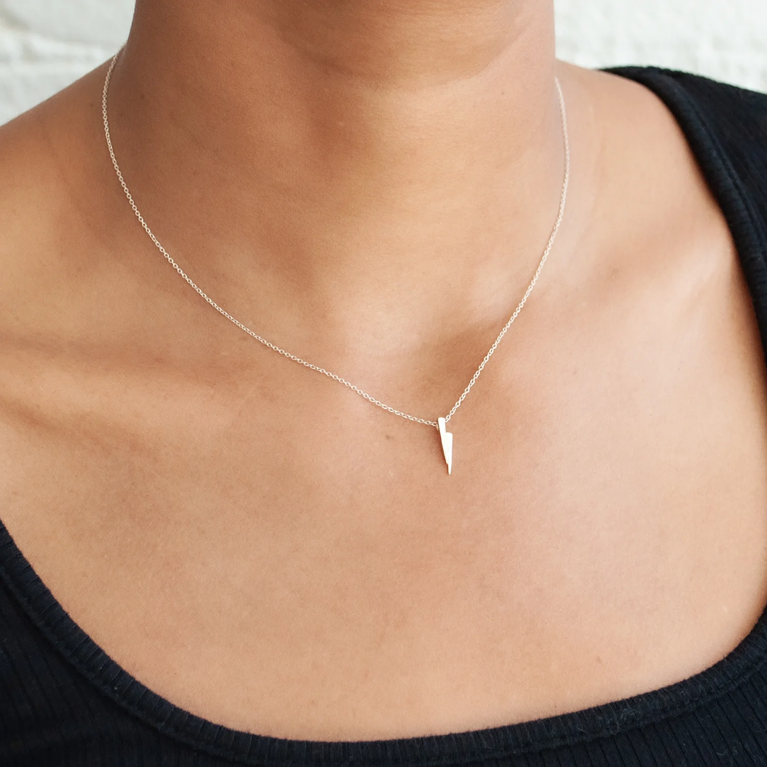 Gold On Silver Razor Necklace - Image 2