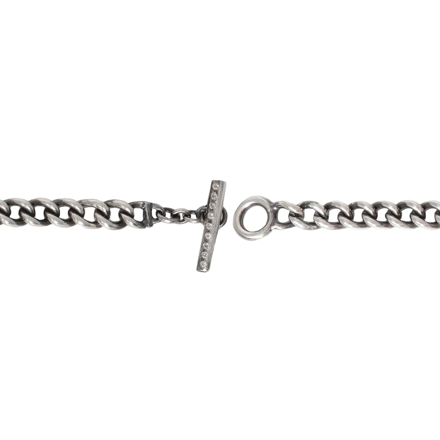 Diamond Trio Curb Link Bracelet - Image 3