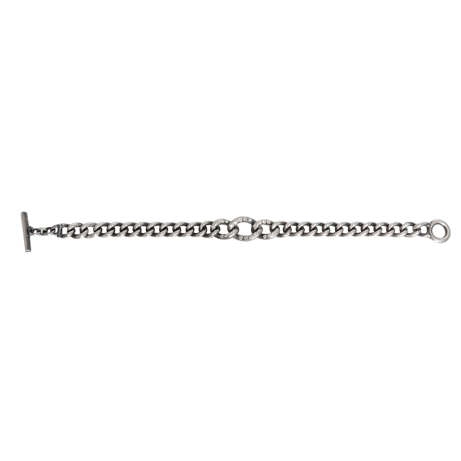 Diamond Trio Curb Link Bracelet - Image 4