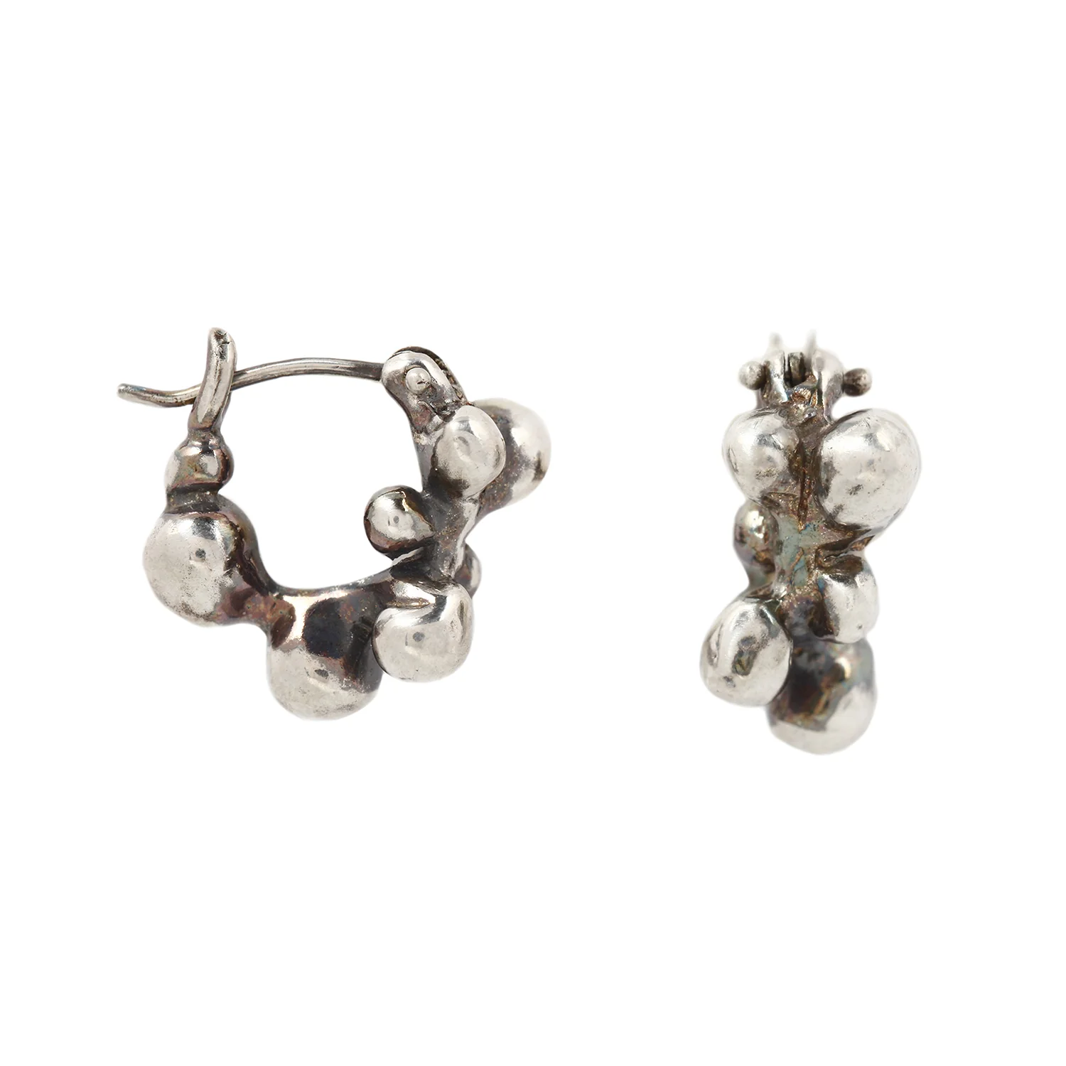 Silver Molten Cluster Hoops