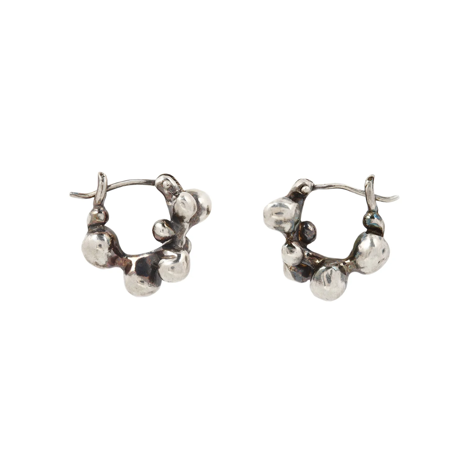 Silver Molten Cluster Hoops - Image 3