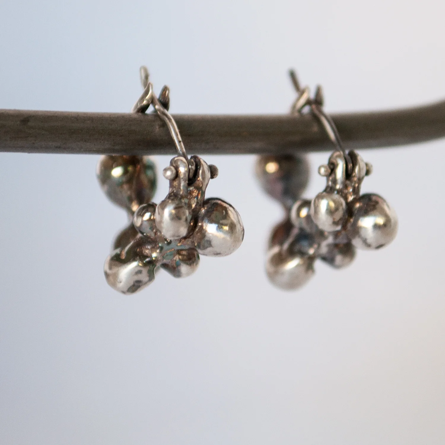 Silver Molten Cluster Hoops - Image 4